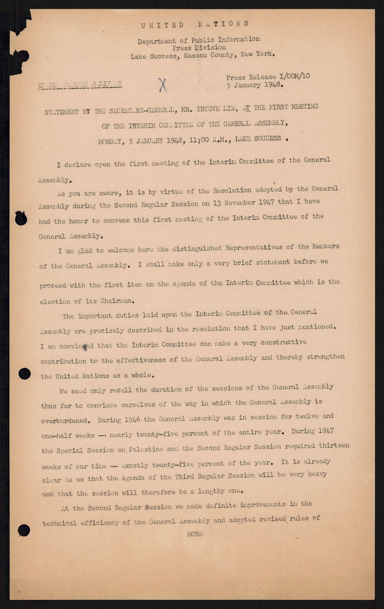 Lie, Trygve, AV/RA-PA-1407/D/L0025: Generalsekretærens papirer., 1948-1951, p. 18