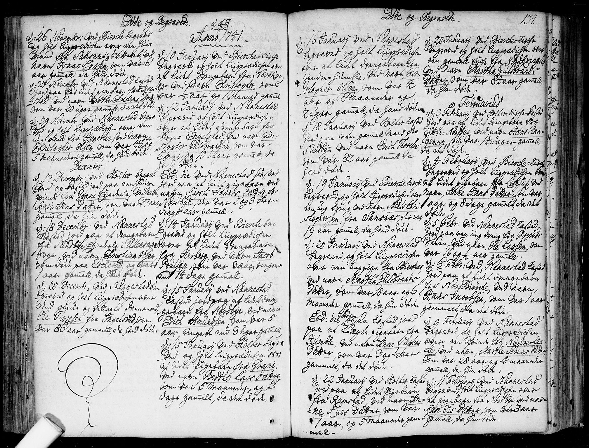 Nannestad prestekontor Kirkebøker, SAO/A-10414a/F/Fa/L0006: Parish register (official) no. I 6, 1739-1754, p. 134