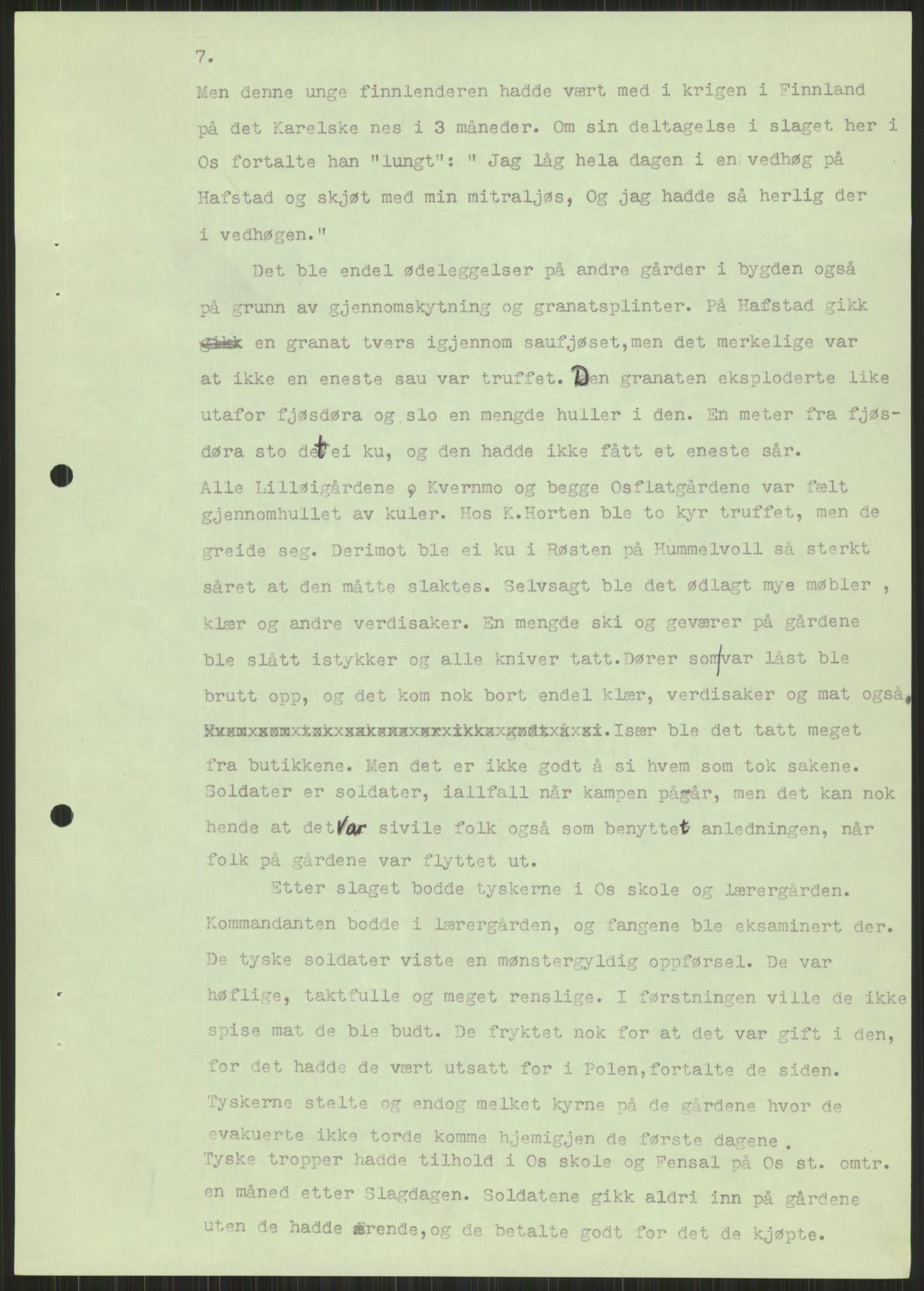 Forsvaret, Forsvarets krigshistoriske avdeling, AV/RA-RAFA-2017/Y/Ya/L0013: II-C-11-31 - Fylkesmenn.  Rapporter om krigsbegivenhetene 1940., 1940, p. 945