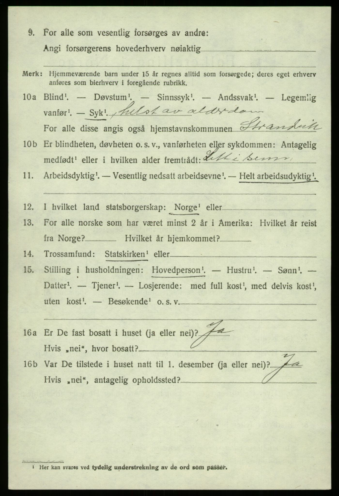 SAB, 1920 census for Strandvik, 1920, p. 4317