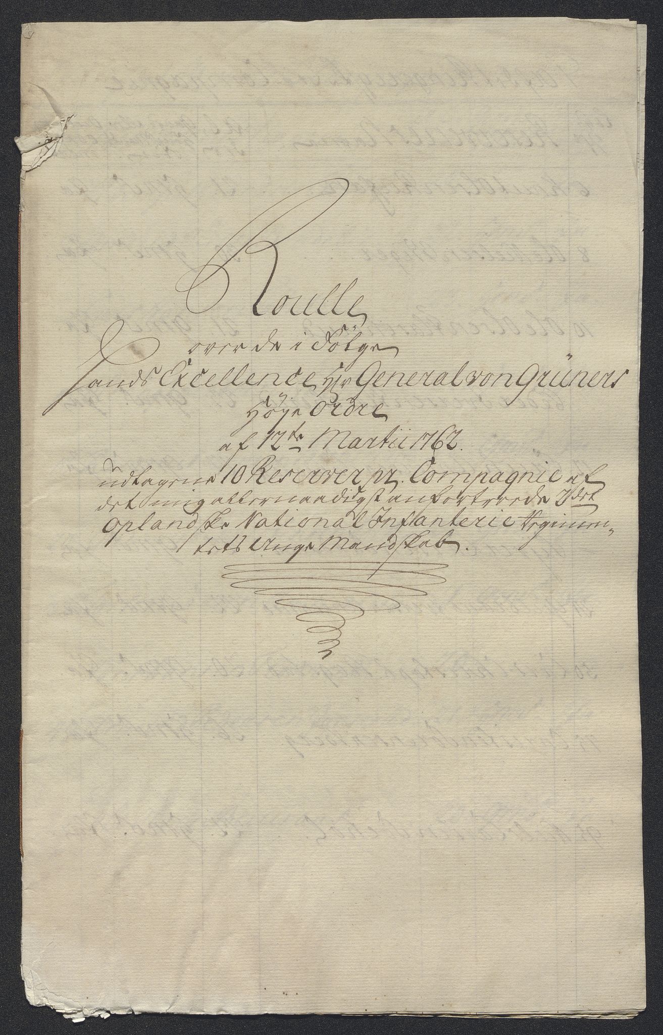 Kommanderende general (KG I) med Det norske krigsdirektorium, AV/RA-EA-5419/E/Ec/L0021: Ruller over nedkommanderte mannskap, 1758-1762, p. 634