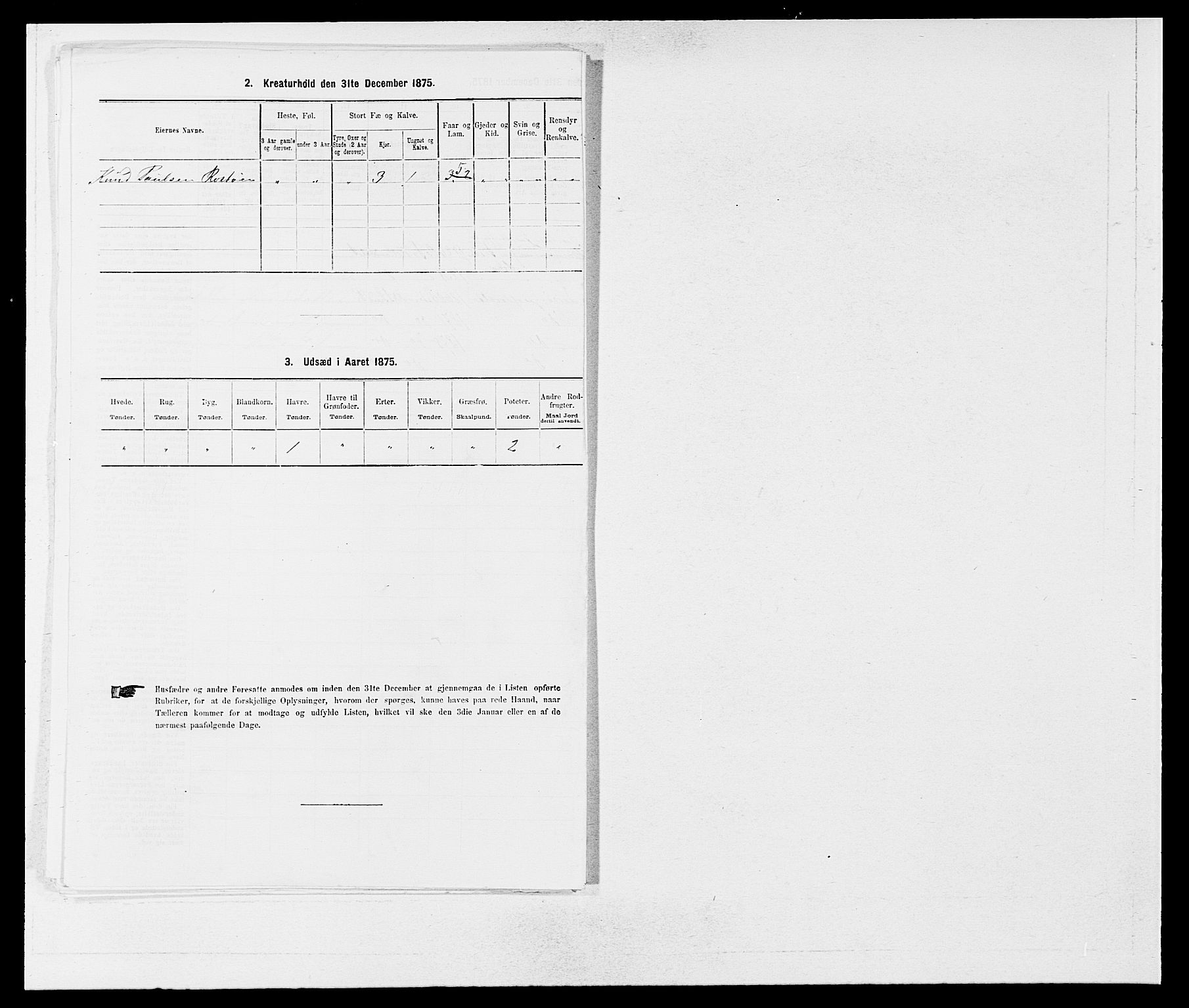 SAB, 1875 census for 1245P Sund, 1875, p. 976