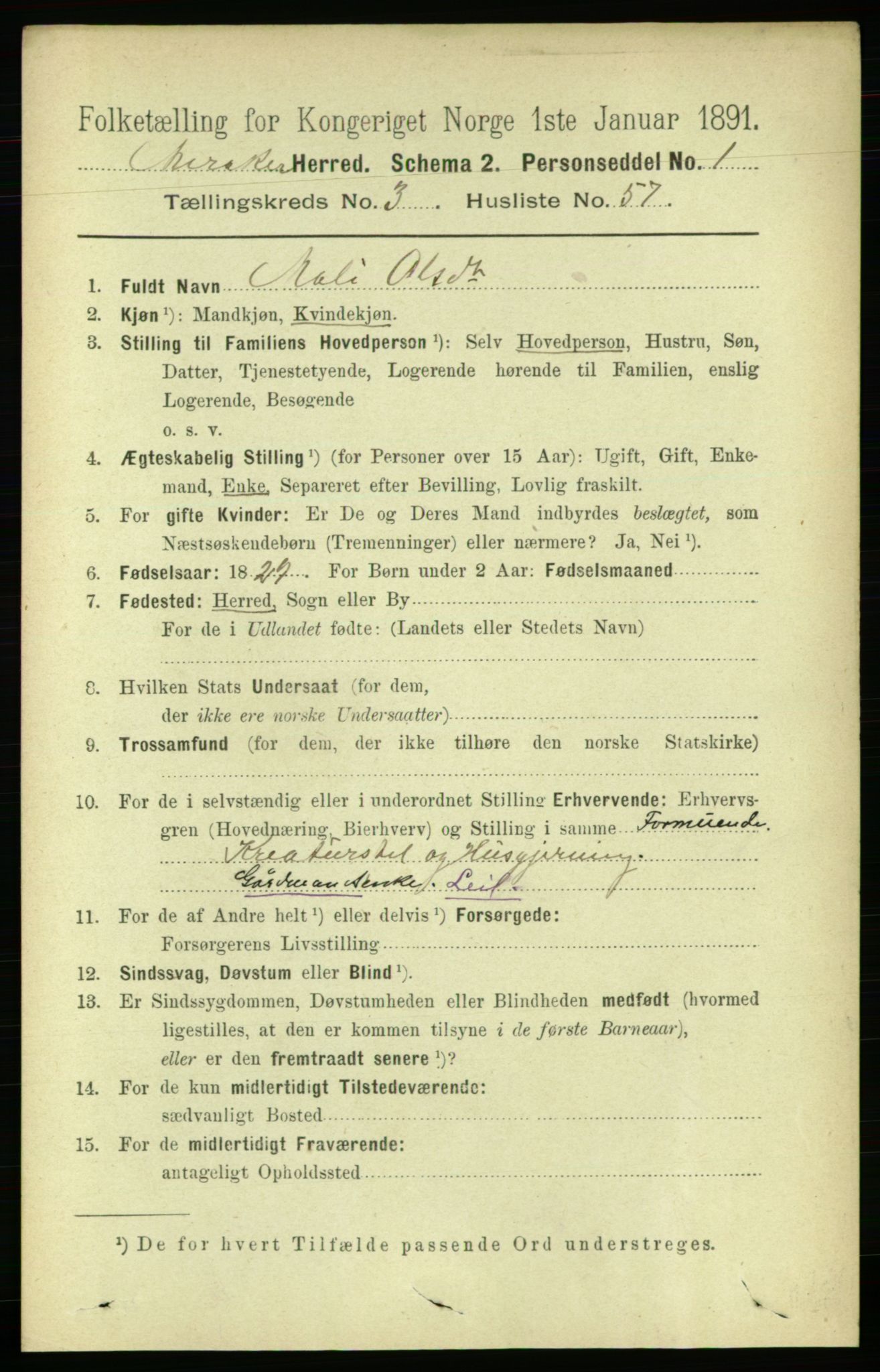 RA, 1891 census for 1711 Meråker, 1891, p. 1553