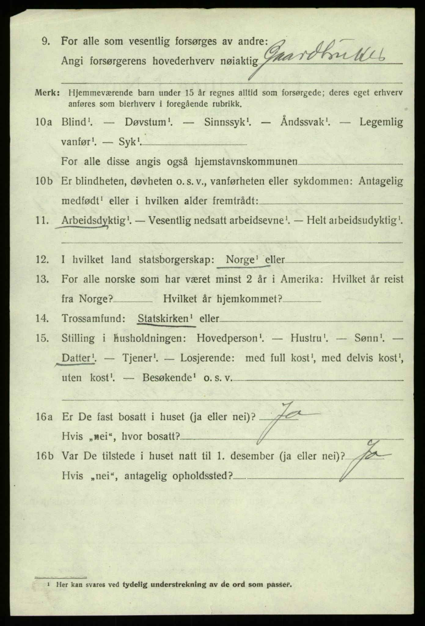 SAB, 1920 census for Alversund, 1920, p. 2663