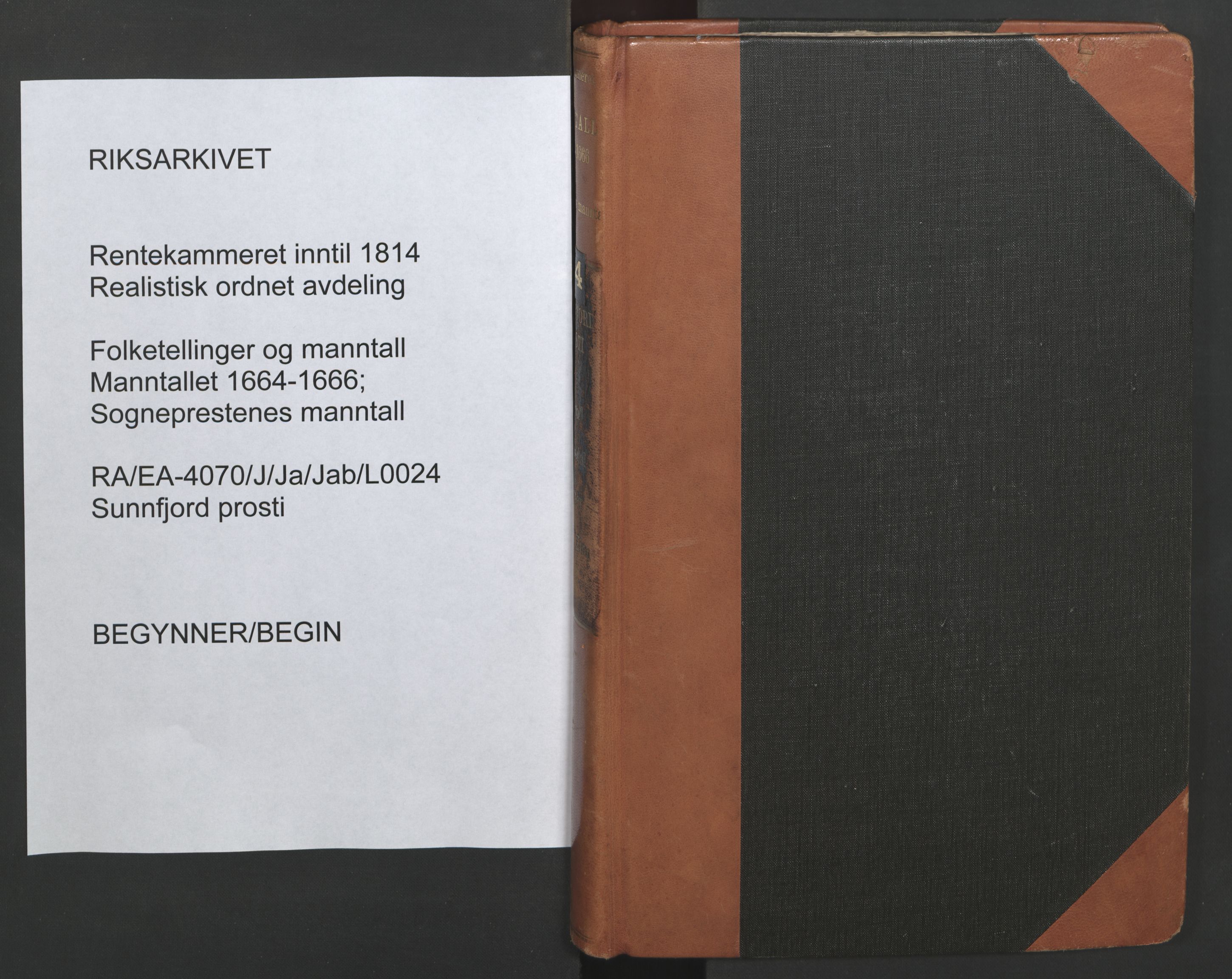 RA, Vicar's Census 1664-1666, no. 24: Sunnfjord deanery, 1664-1666