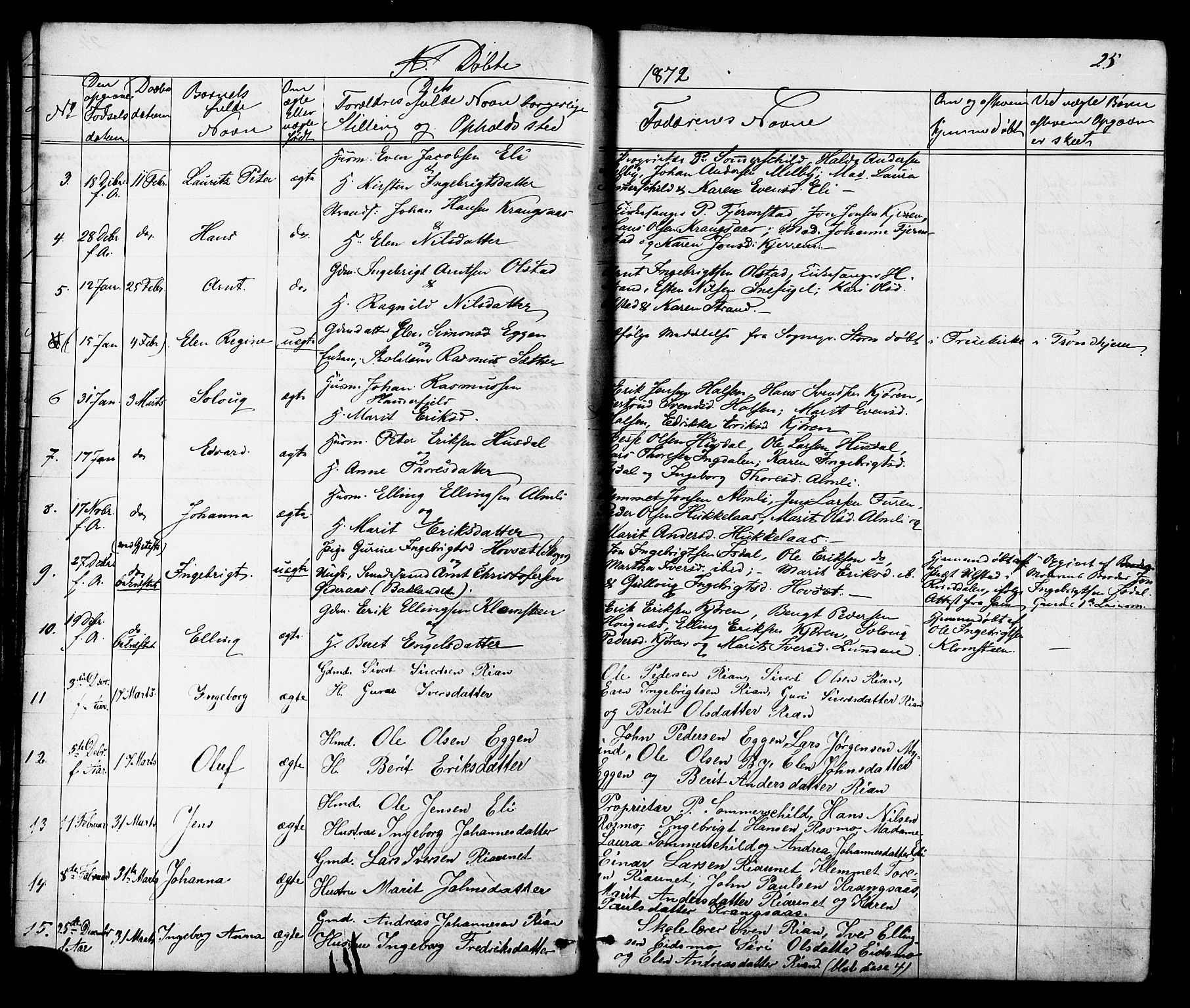 Ministerialprotokoller, klokkerbøker og fødselsregistre - Sør-Trøndelag, SAT/A-1456/665/L0777: Parish register (copy) no. 665C02, 1867-1915, p. 25