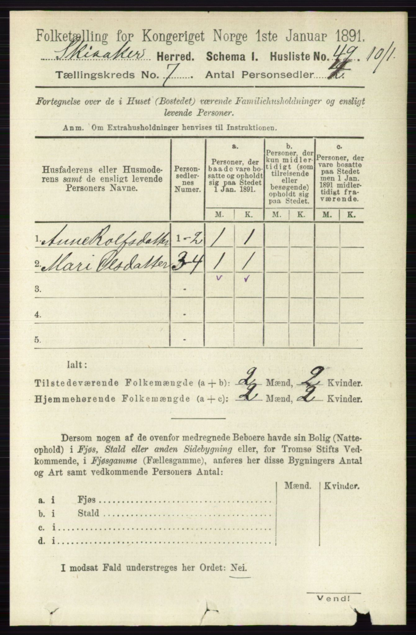 RA, 1891 census for 0513 Skjåk, 1891, p. 2290