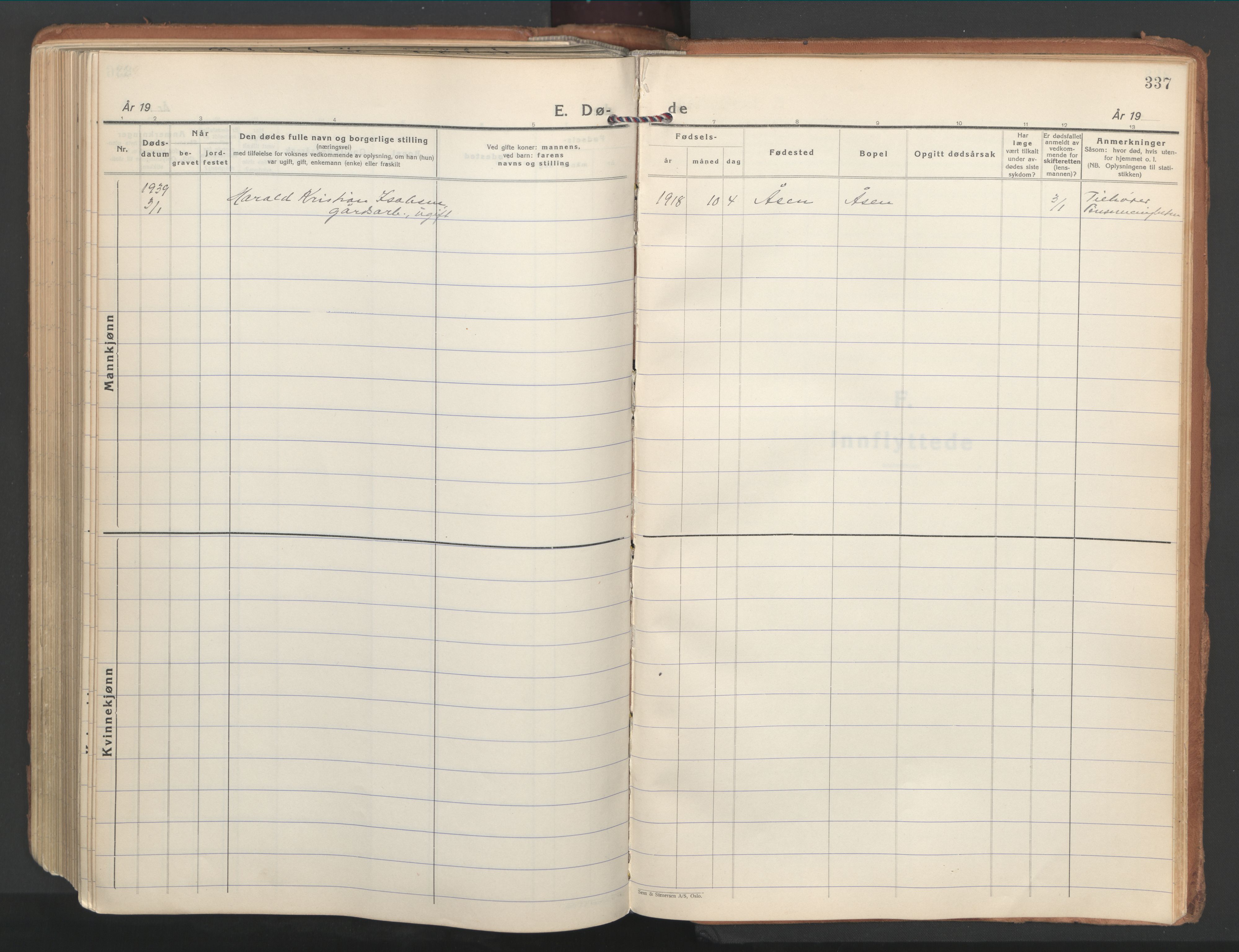Ministerialprotokoller, klokkerbøker og fødselsregistre - Nordland, SAT/A-1459/802/L0061: Parish register (official) no. 802A08, 1933-1946, p. 337