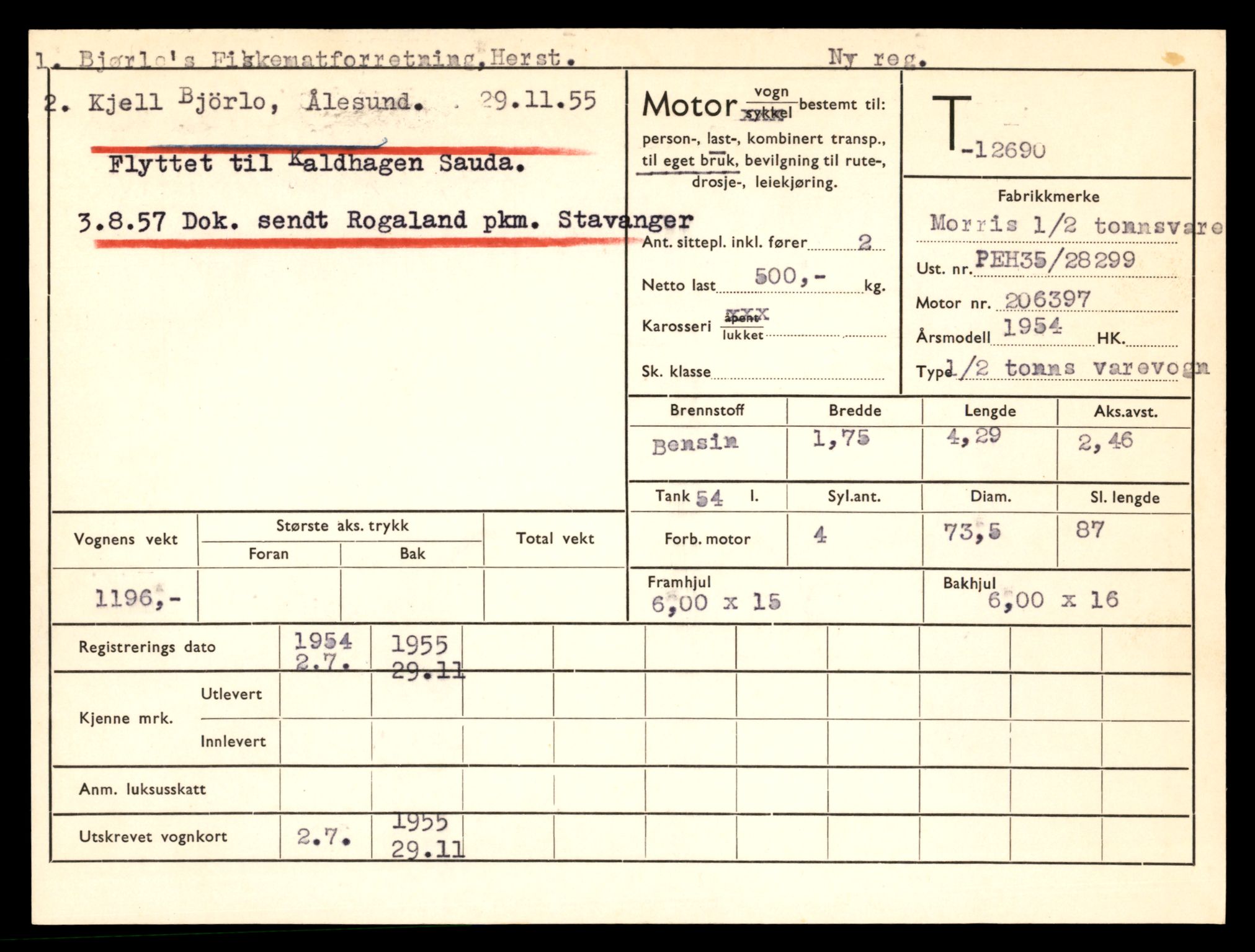 Møre og Romsdal vegkontor - Ålesund trafikkstasjon, SAT/A-4099/F/Fe/L0035: Registreringskort for kjøretøy T 12653 - T 12829, 1927-1998, p. 681