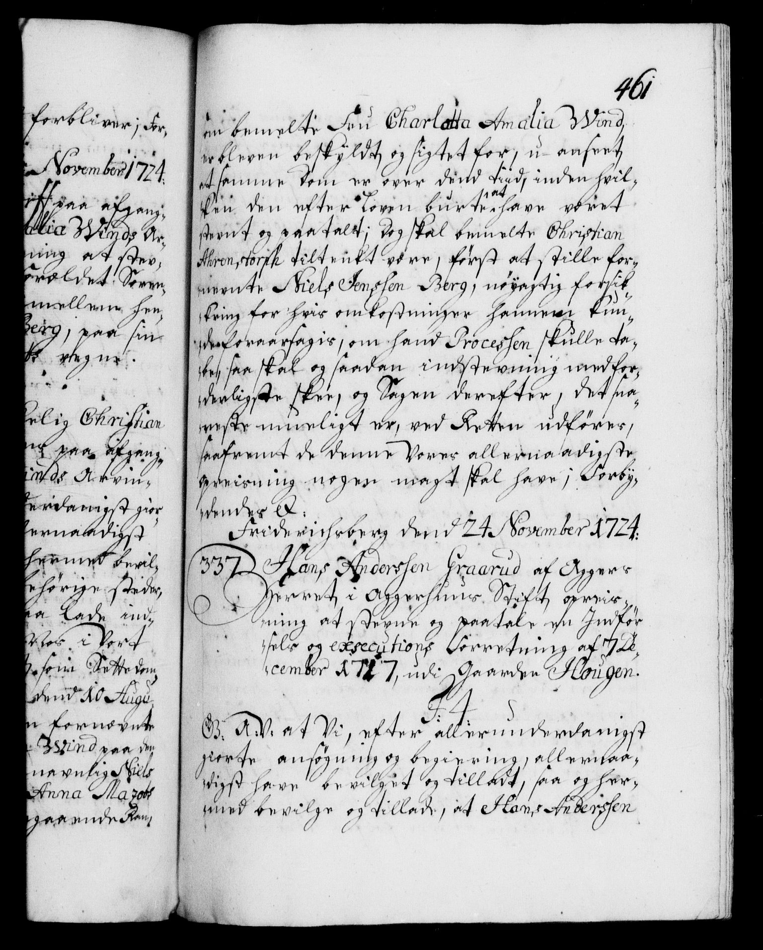 Danske Kanselli 1572-1799, AV/RA-EA-3023/F/Fc/Fca/Fcaa/L0024: Norske registre, 1723-1725, p. 461a