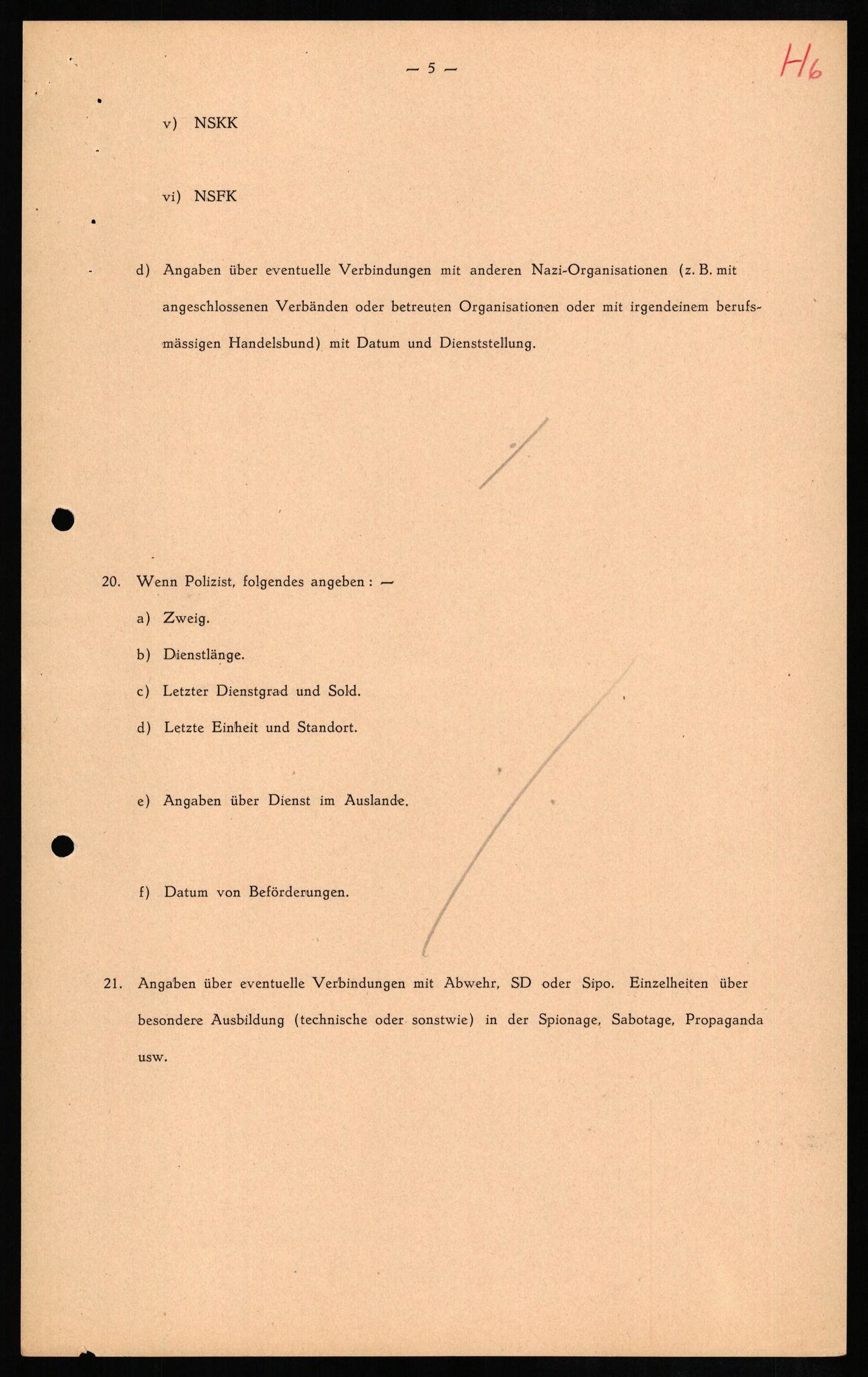 Forsvaret, Forsvarets overkommando II, RA/RAFA-3915/D/Db/L0012: CI Questionaires. Tyske okkupasjonsstyrker i Norge. Tyskere., 1945-1946, p. 169