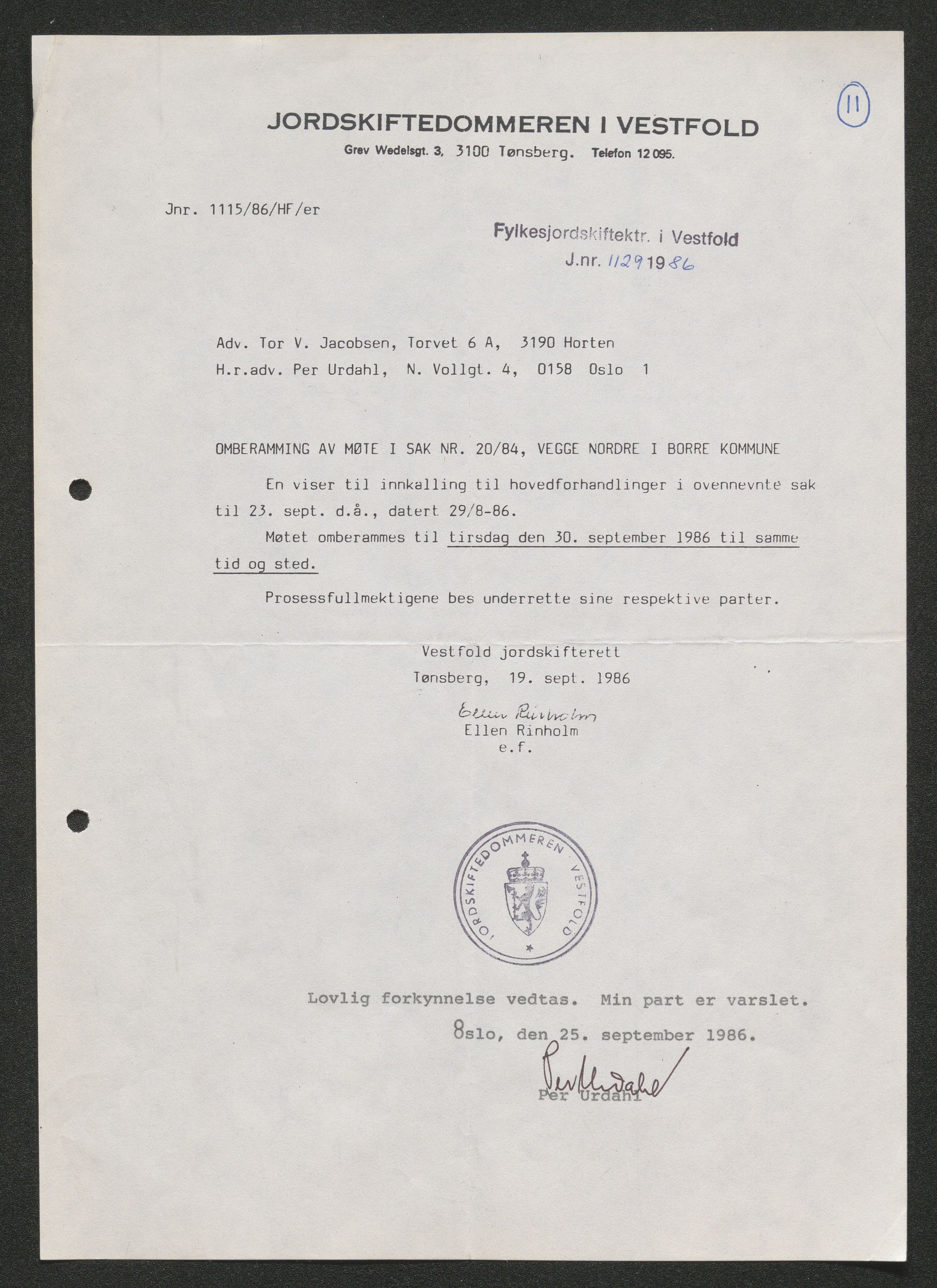 Vestfold jordskifterett, AV/SAKO-A-1152/G/Gb/L0021/0004: Horten, gnr. 72-108 / Gårdsnr. 108: Sak 0700-1984-0020, 1986-1989, p. 143