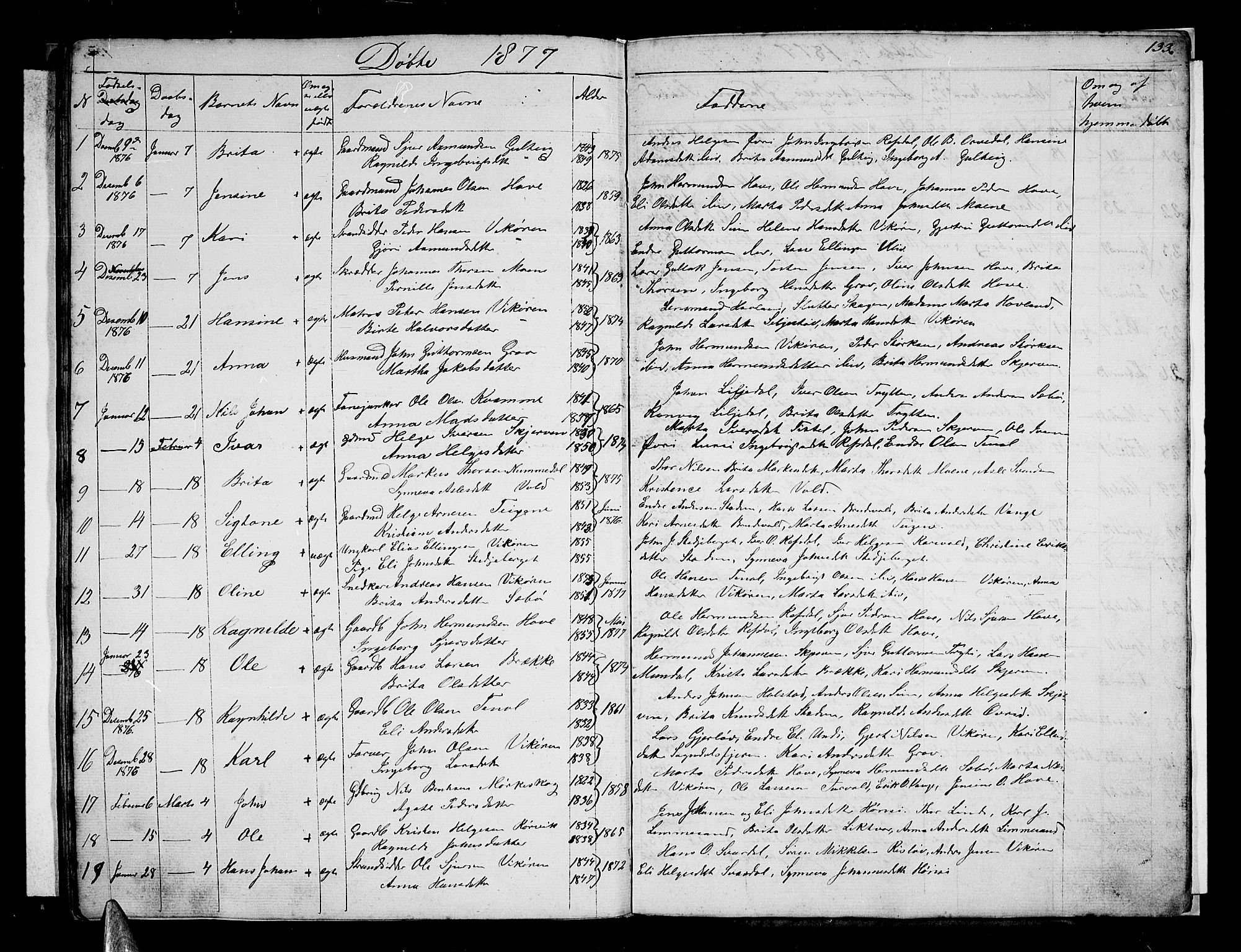 Vik sokneprestembete, AV/SAB-A-81501/H/Hab/Haba/L0002: Parish register (copy) no. A 2, 1856-1877, p. 133