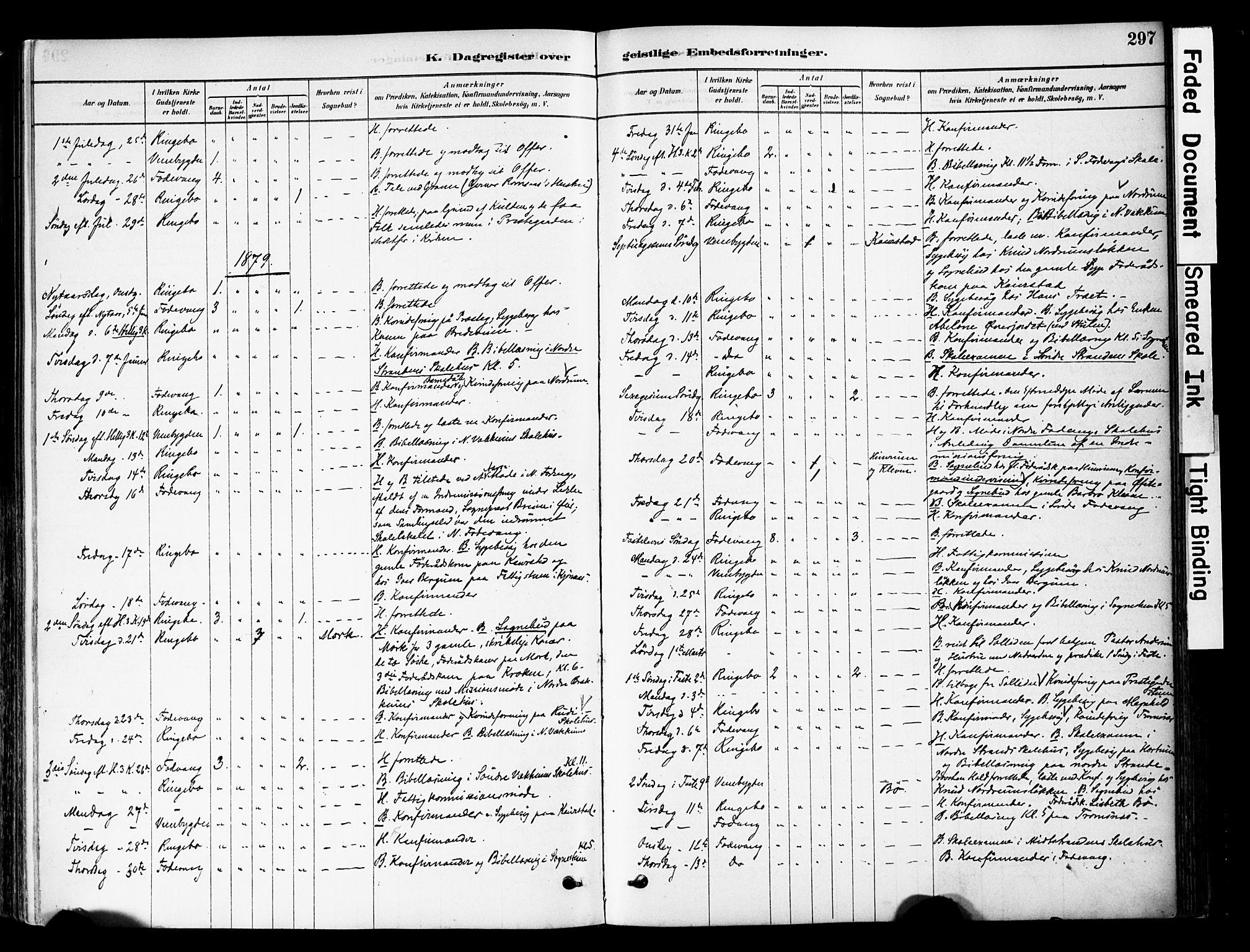 Ringebu prestekontor, SAH/PREST-082/H/Ha/Haa/L0008: Parish register (official) no. 8, 1878-1898, p. 297