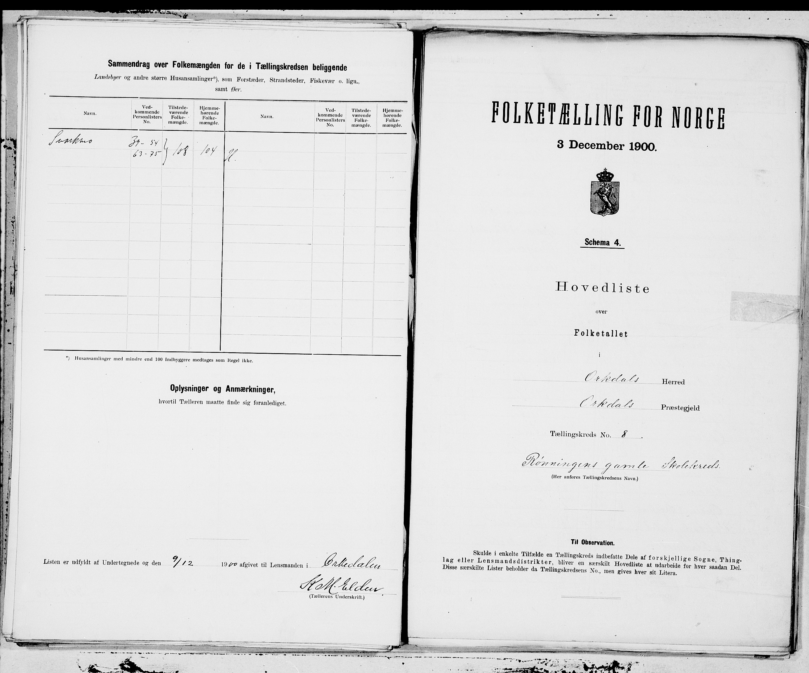 SAT, 1900 census for Orkdal, 1900, p. 18