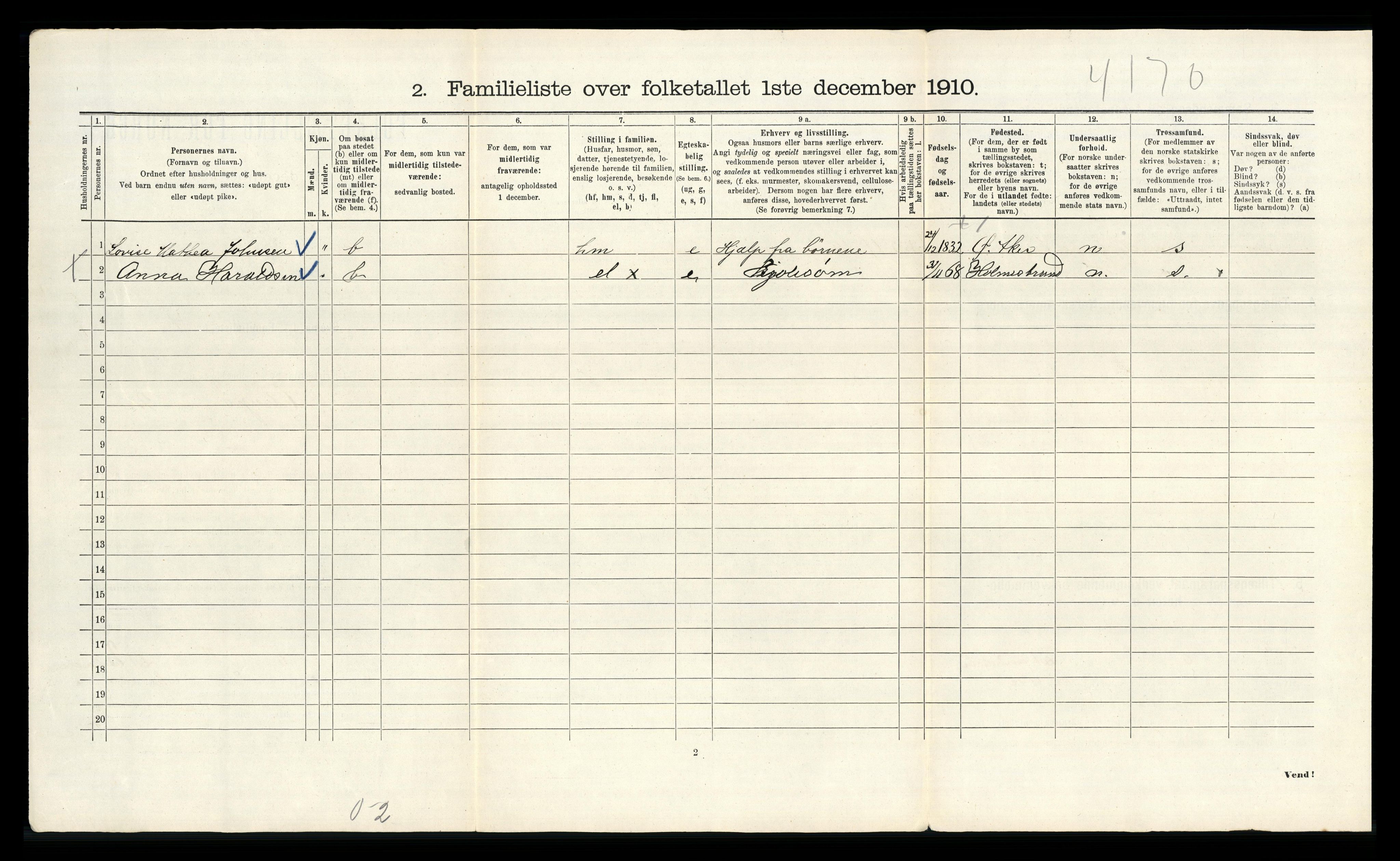 RA, 1910 census for Kristiania, 1910, p. 3208