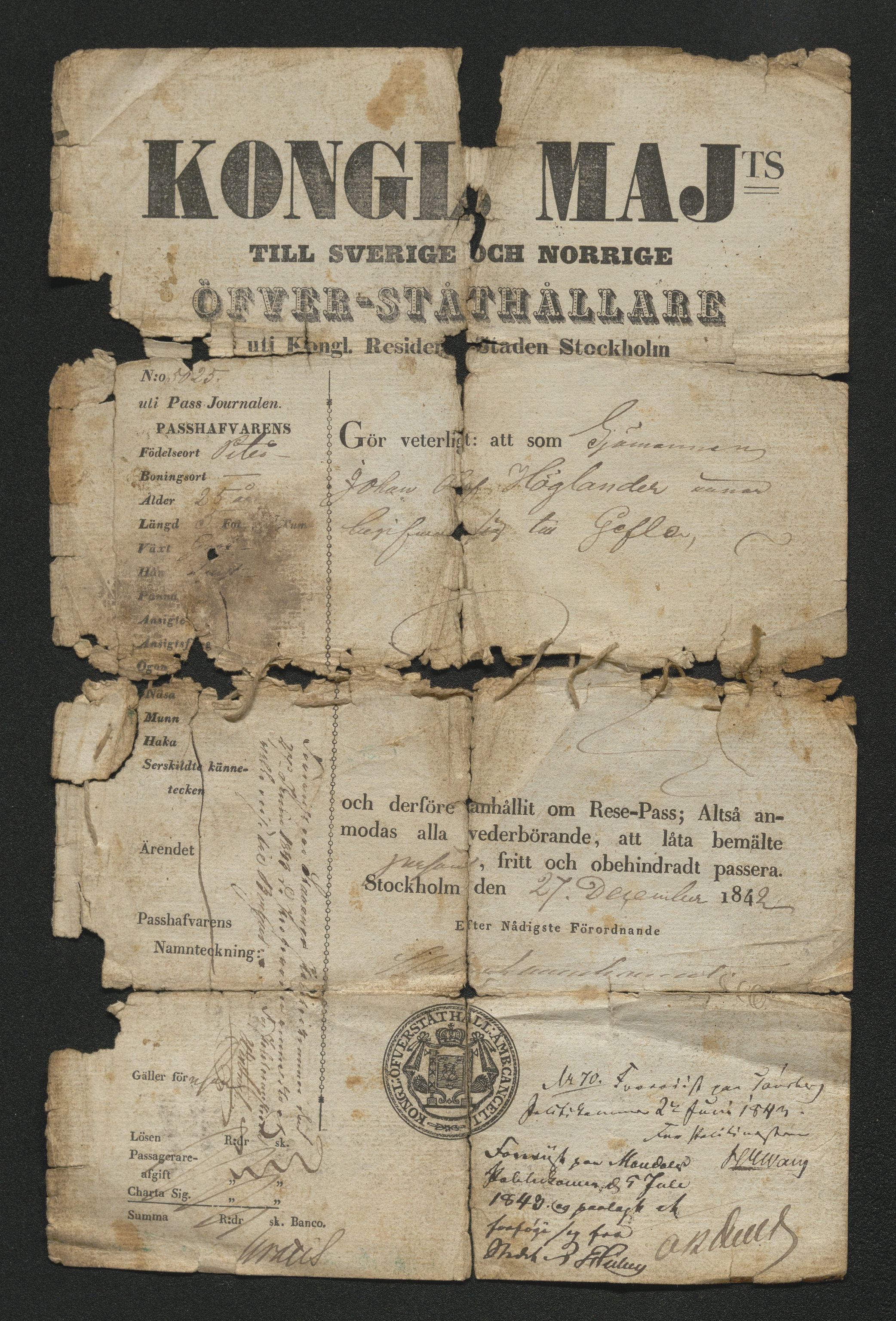 Drammen politikammer, AV/SAKO-A-623/I/Ia/Iab/L0007: Innleverte pass, 1843-1844, p. 176