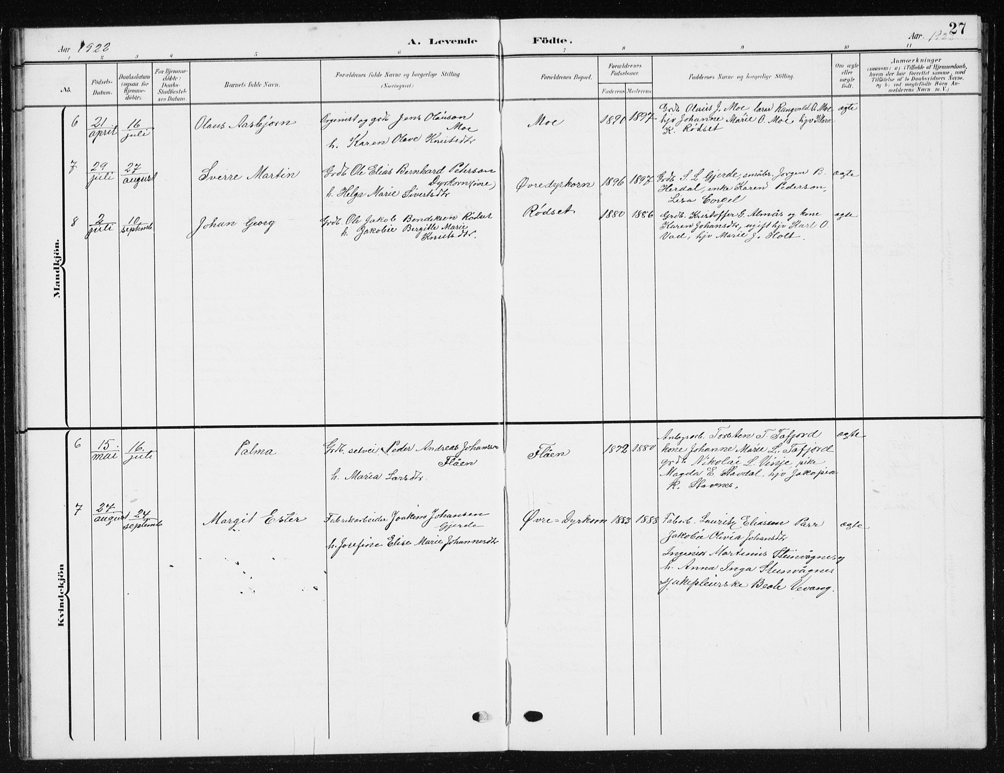 Ministerialprotokoller, klokkerbøker og fødselsregistre - Møre og Romsdal, AV/SAT-A-1454/521/L0303: Parish register (copy) no. 521C04, 1908-1943, p. 27