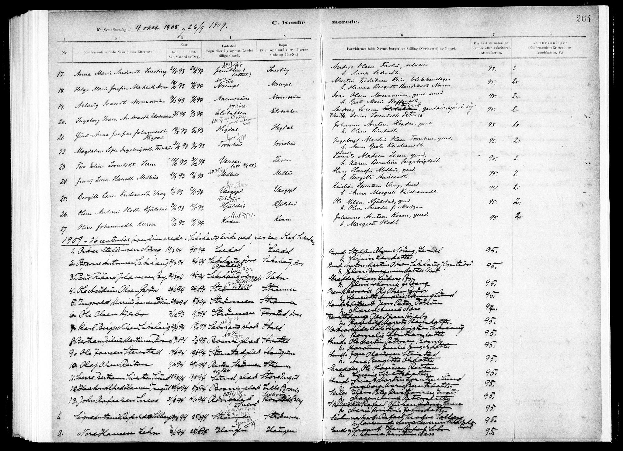 Ministerialprotokoller, klokkerbøker og fødselsregistre - Nord-Trøndelag, SAT/A-1458/730/L0285: Parish register (official) no. 730A10, 1879-1914, p. 264