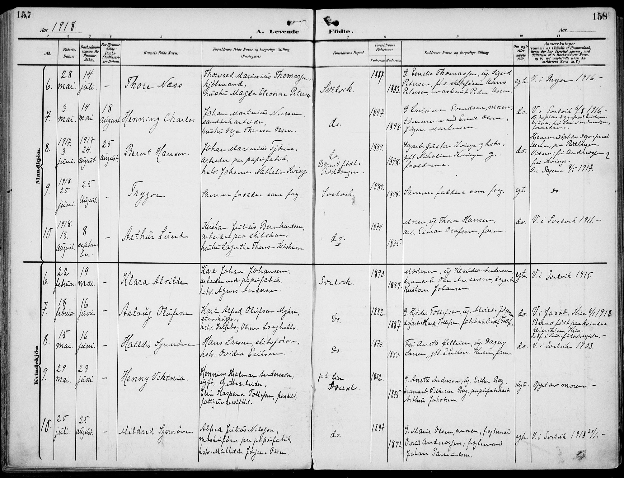 Strømm kirkebøker, AV/SAKO-A-322/F/Fb/L0002: Parish register (official) no. II 2, 1900-1919, p. 157-158