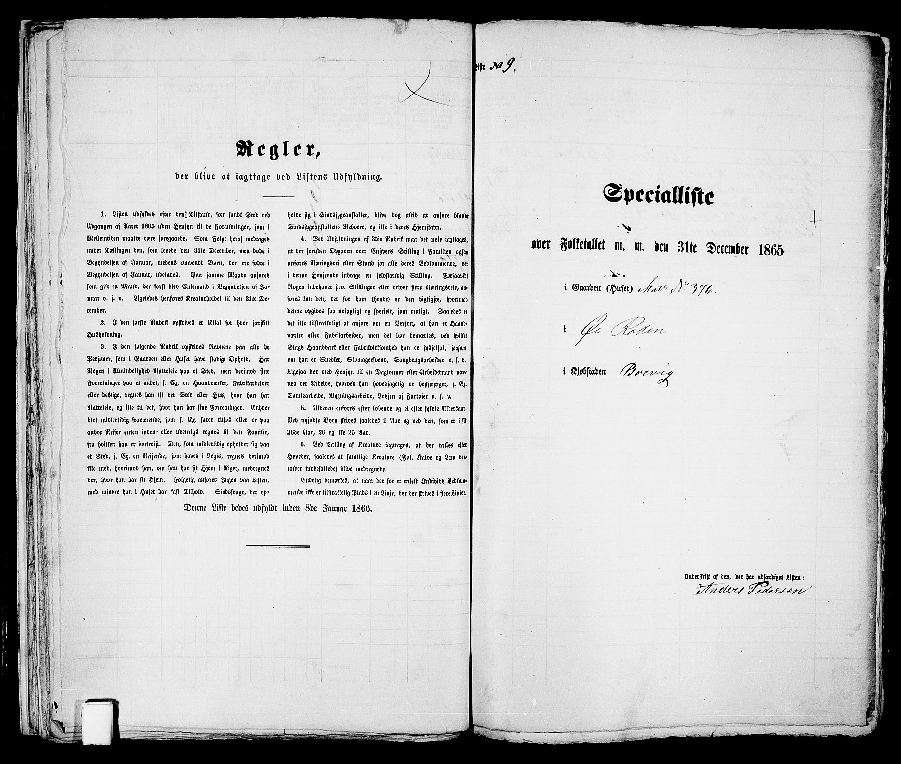 RA, 1865 census for Brevik, 1865, p. 26