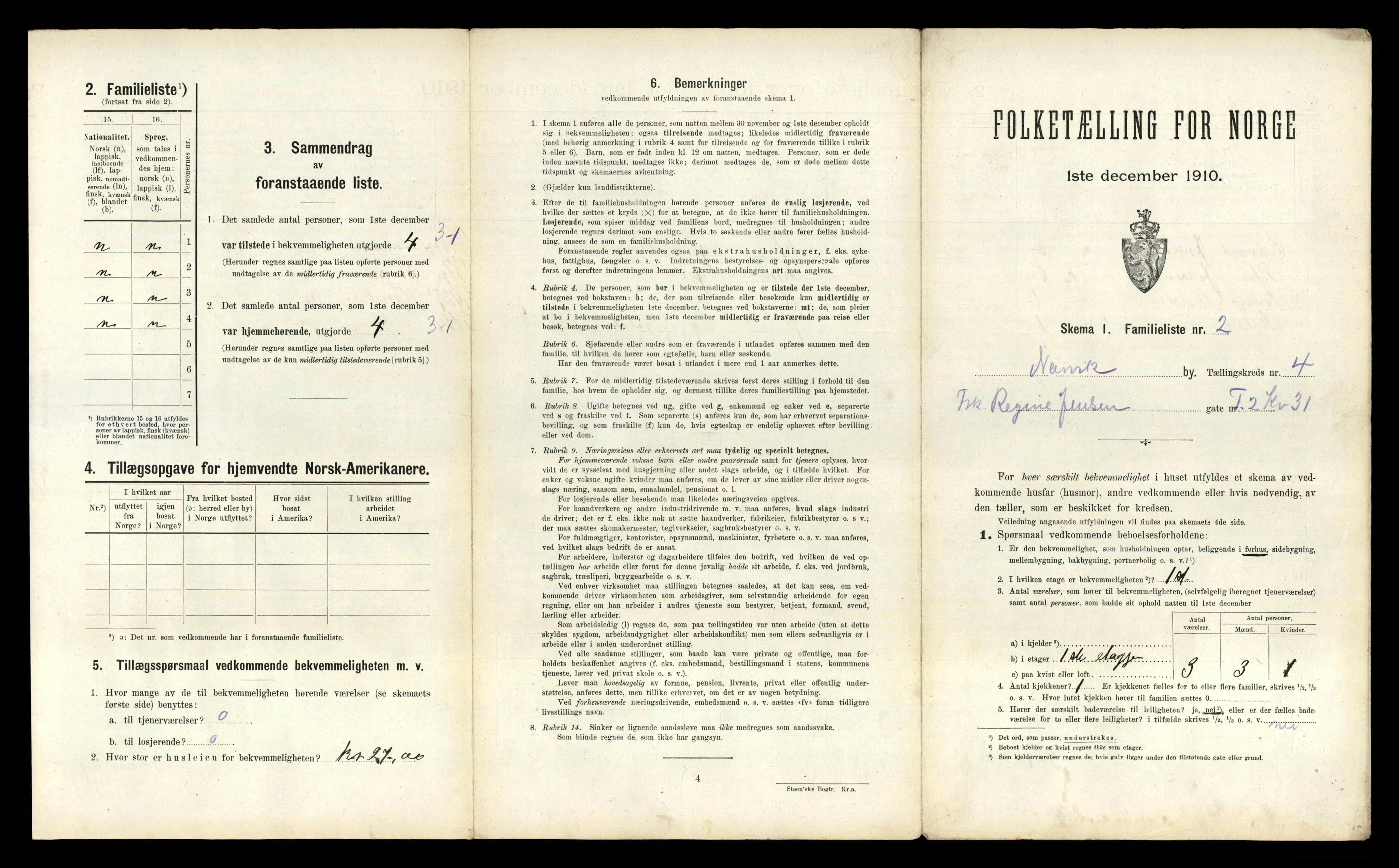 RA, 1910 census for Narvik, 1910, p. 1475