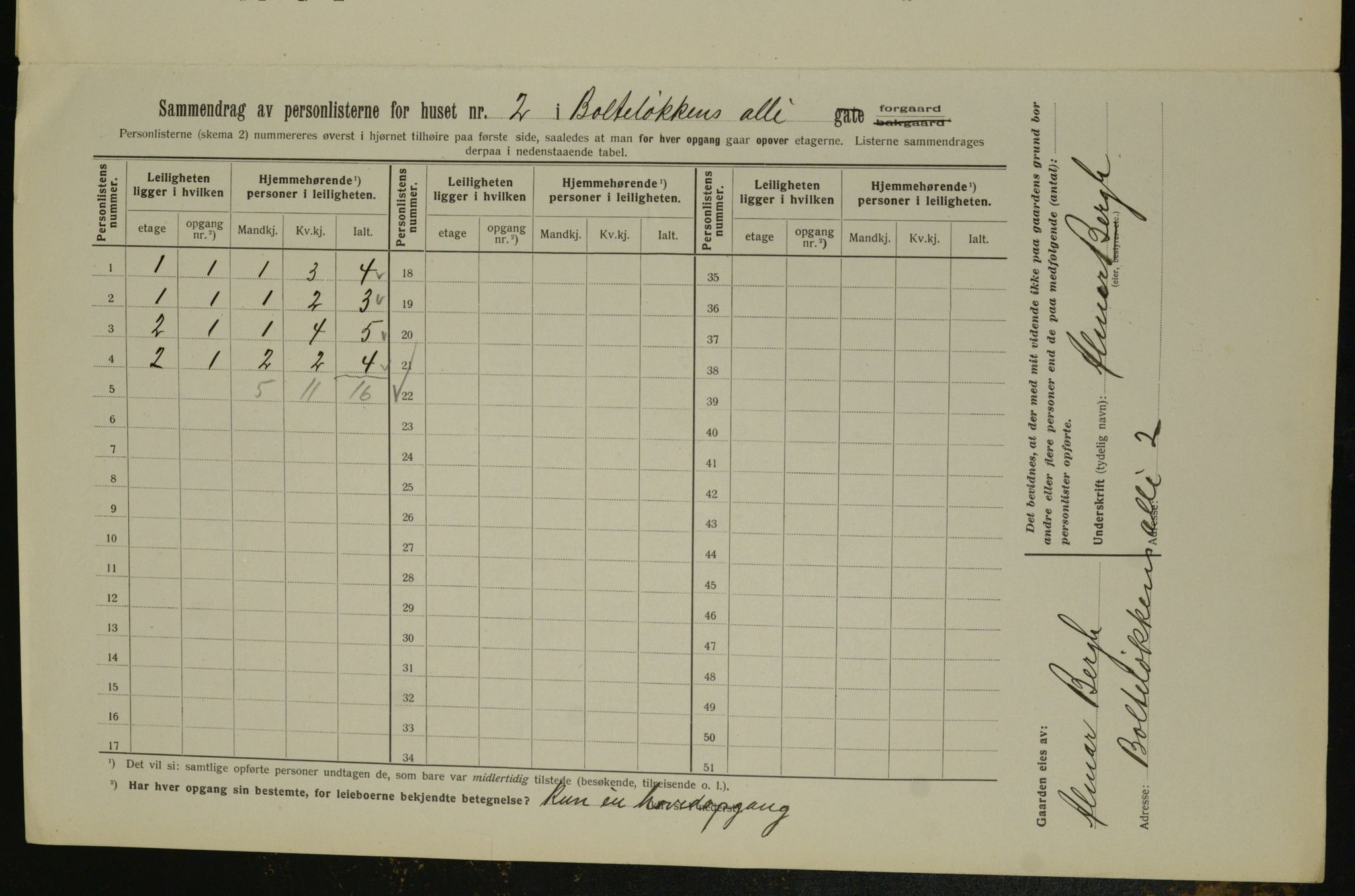 OBA, Municipal Census 1913 for Kristiania, 1913, p. 7489