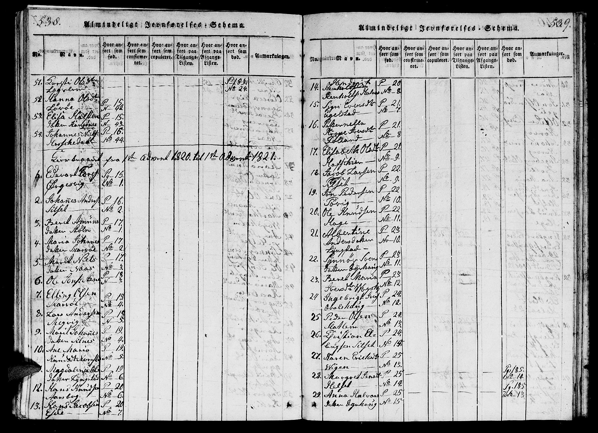 Ministerialprotokoller, klokkerbøker og fødselsregistre - Møre og Romsdal, SAT/A-1454/570/L0831: Parish register (official) no. 570A05, 1819-1829, p. 538-539