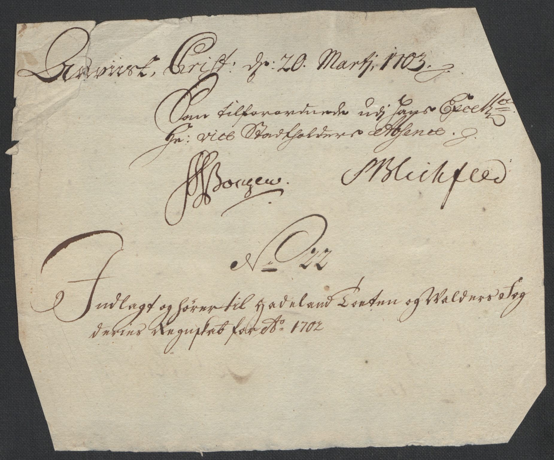 Rentekammeret inntil 1814, Reviderte regnskaper, Fogderegnskap, AV/RA-EA-4092/R18/L1300: Fogderegnskap Hadeland, Toten og Valdres, 1702, p. 439