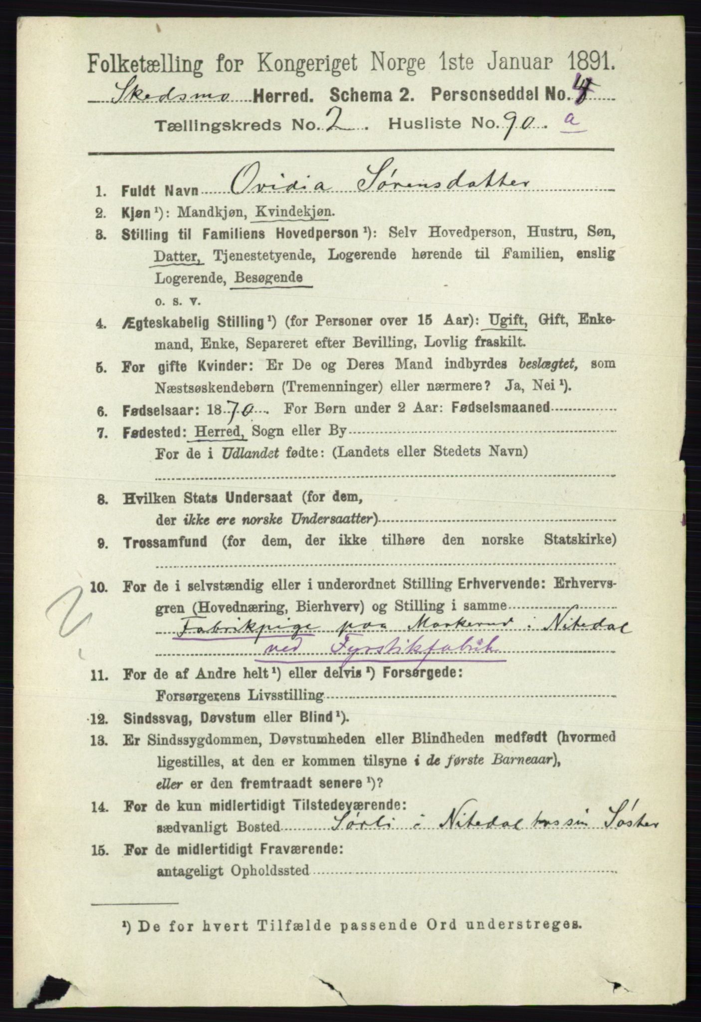 RA, 1891 census for 0231 Skedsmo, 1891, p. 1215