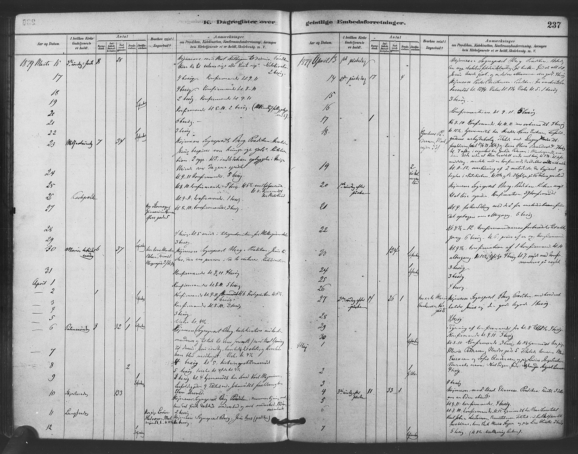 Paulus prestekontor Kirkebøker, AV/SAO-A-10871/F/Fa/L0005: Parish register (official) no. 5, 1879-1889, p. 237