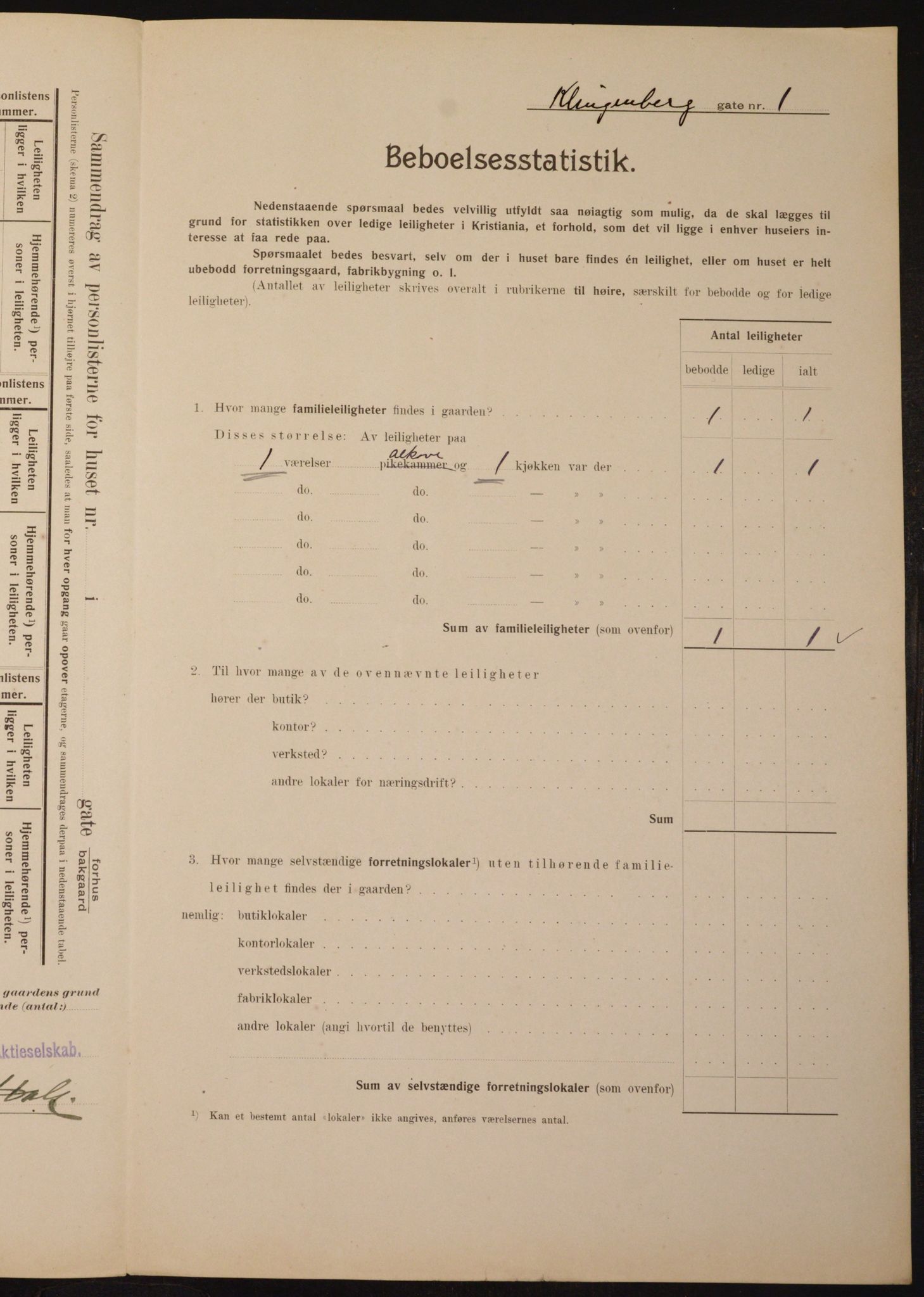 OBA, Municipal Census 1910 for Kristiania, 1910, p. 50392