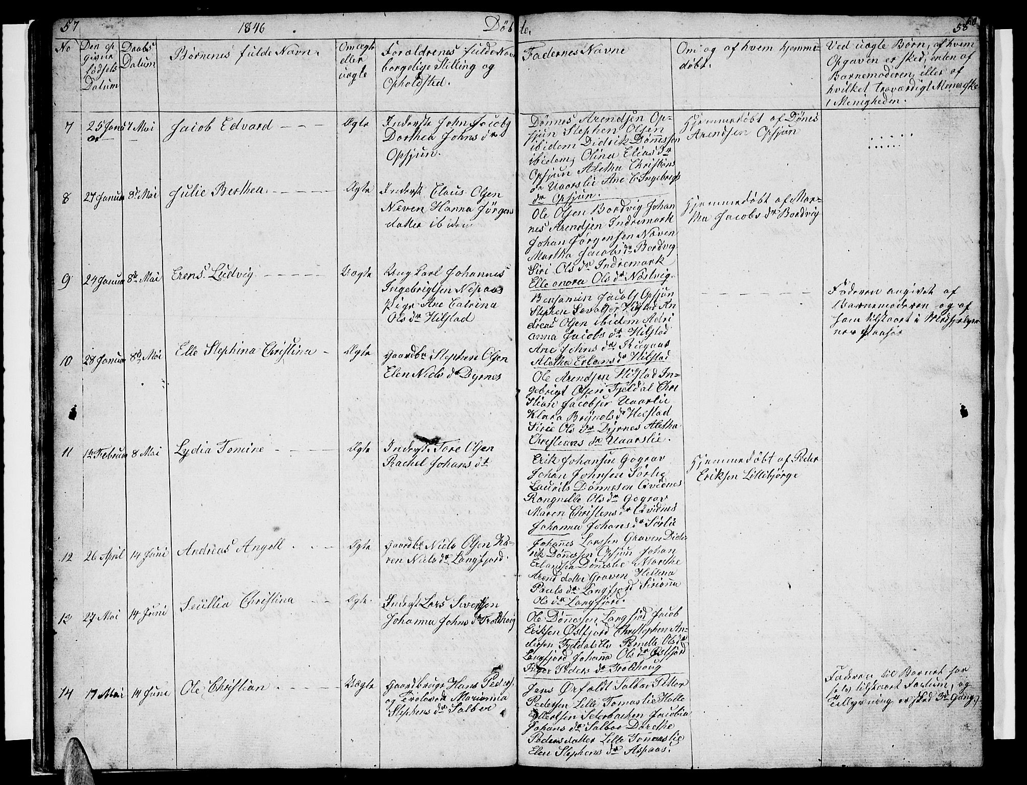 Ministerialprotokoller, klokkerbøker og fødselsregistre - Nordland, AV/SAT-A-1459/814/L0228: Parish register (copy) no. 814C01, 1838-1858, p. 57-58