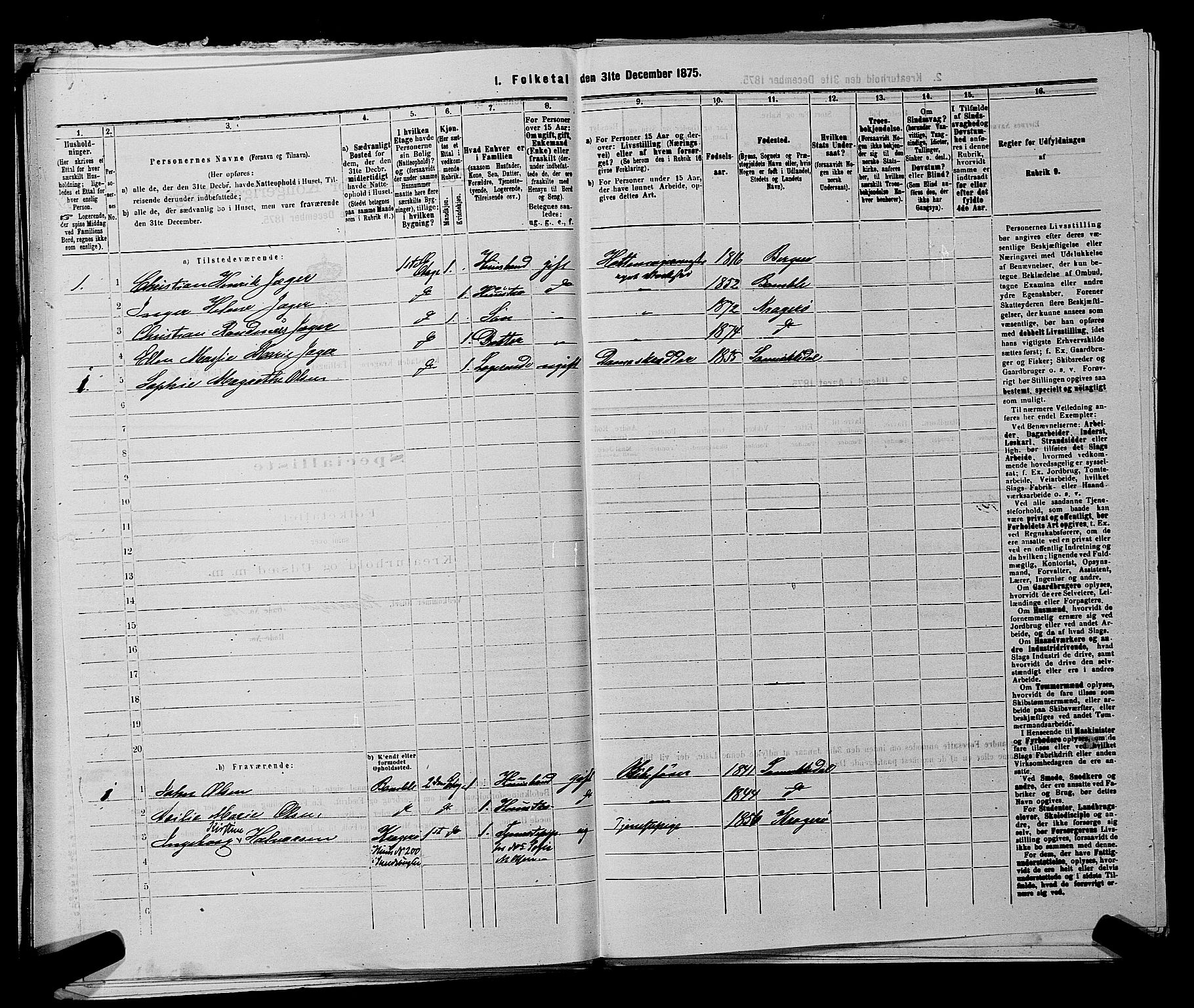 SAKO, 1875 census for 0801P Kragerø, 1875, p. 266