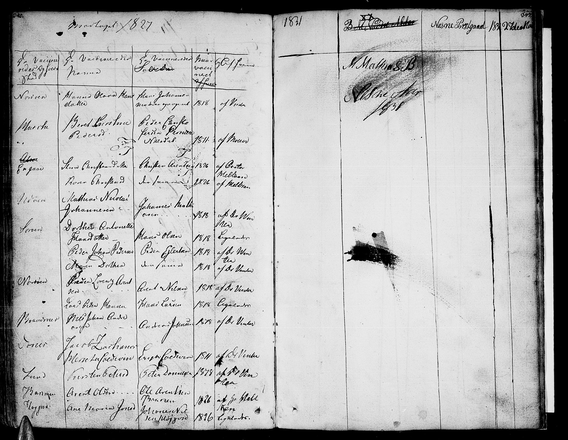 Ministerialprotokoller, klokkerbøker og fødselsregistre - Nordland, AV/SAT-A-1459/838/L0545: Parish register (official) no. 838A04, 1791-1820, p. 340-341