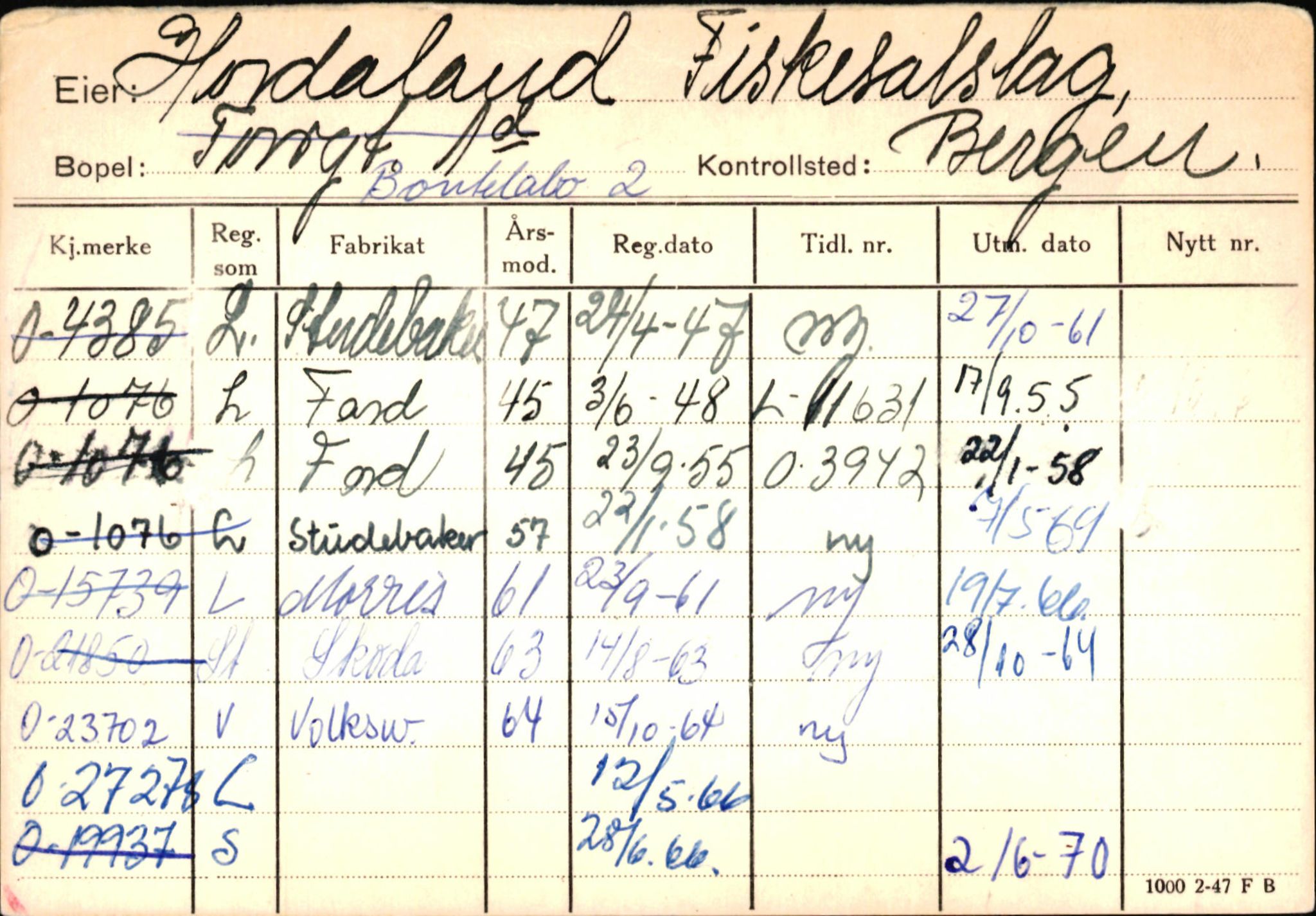 Statens vegvesen, Hordaland vegkontor, AV/SAB-A-5201/2/Hb/L0015: O-eierkort H-I, 1920-1971, p. 6