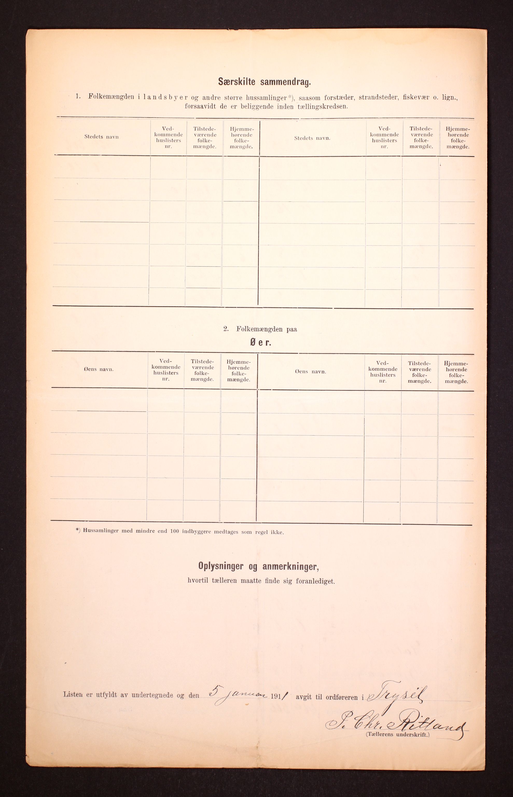 RA, 1910 census for Trysil, 1910, p. 8