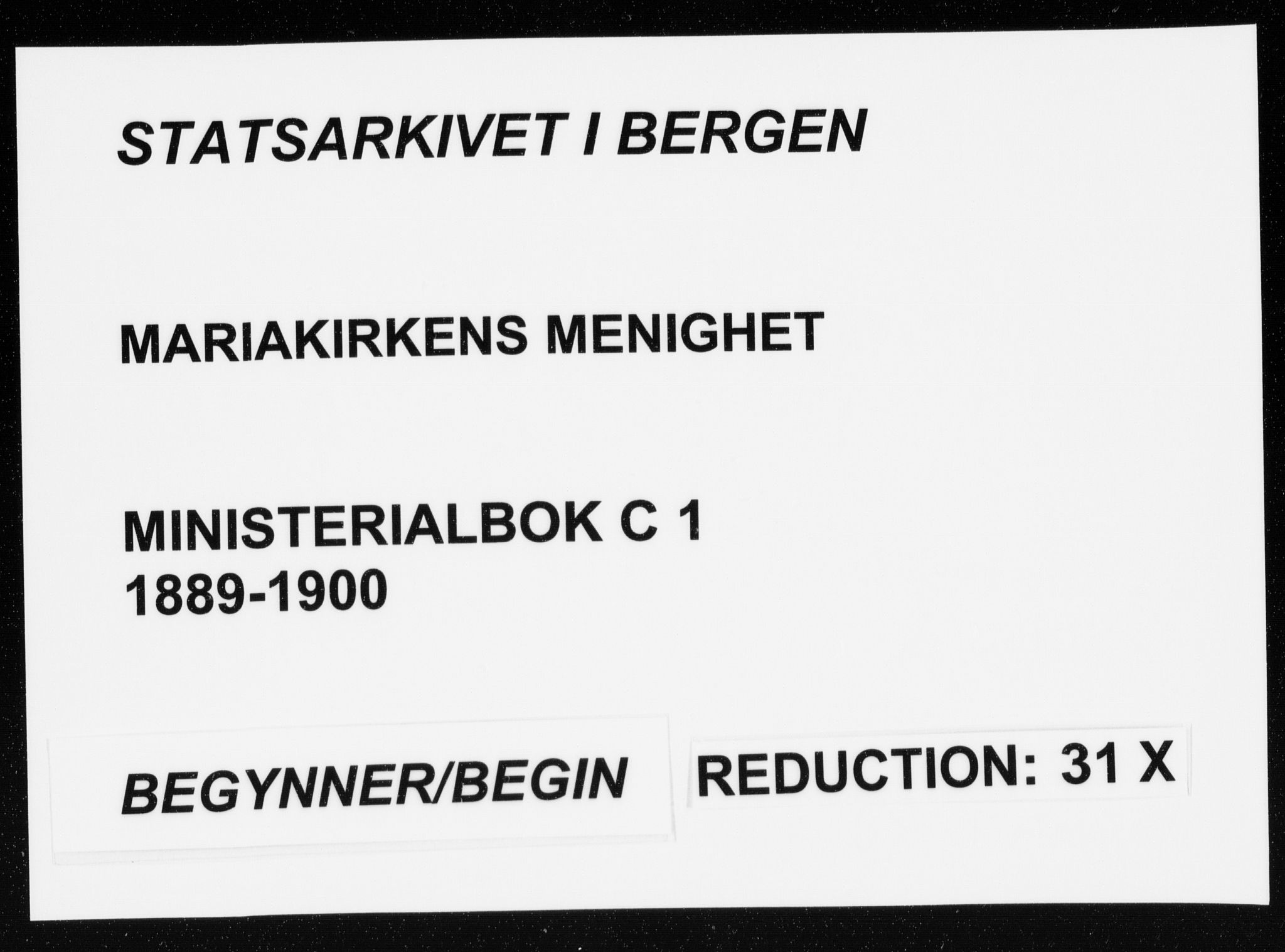 Mariakirken Sokneprestembete, SAB/A-76901/H/Haa/L0013: Parish register (official) no. C 1, 1889-1900