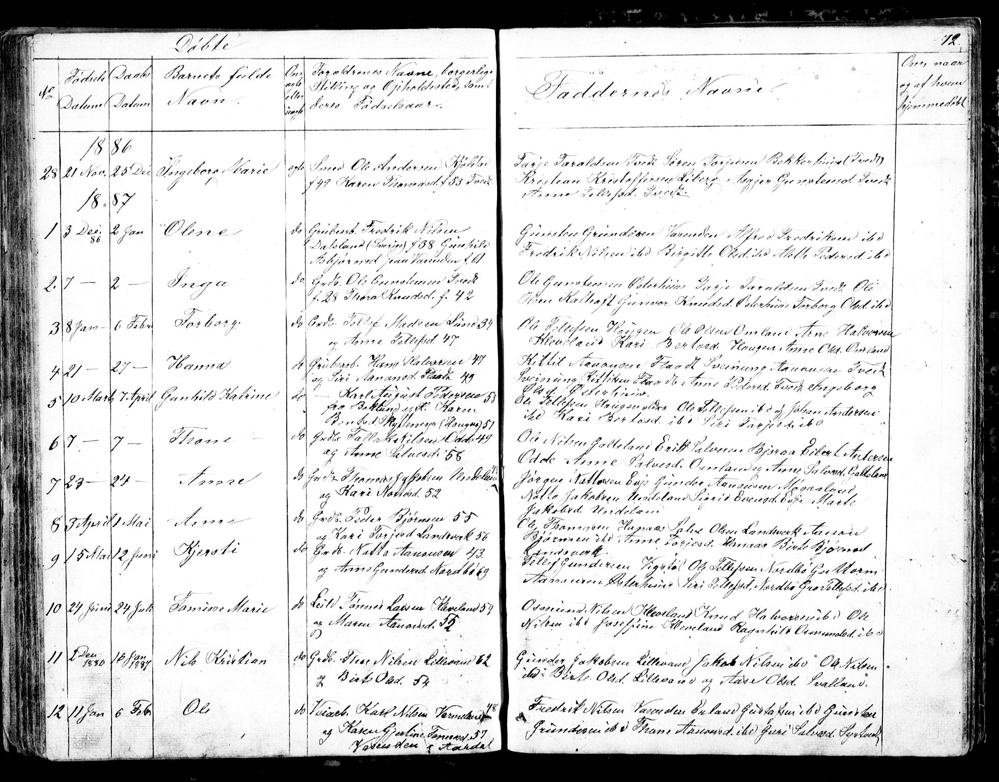 Evje sokneprestkontor, AV/SAK-1111-0008/F/Fb/Fba/L0002: Parish register (copy) no. B 2, 1849-1896, p. 72