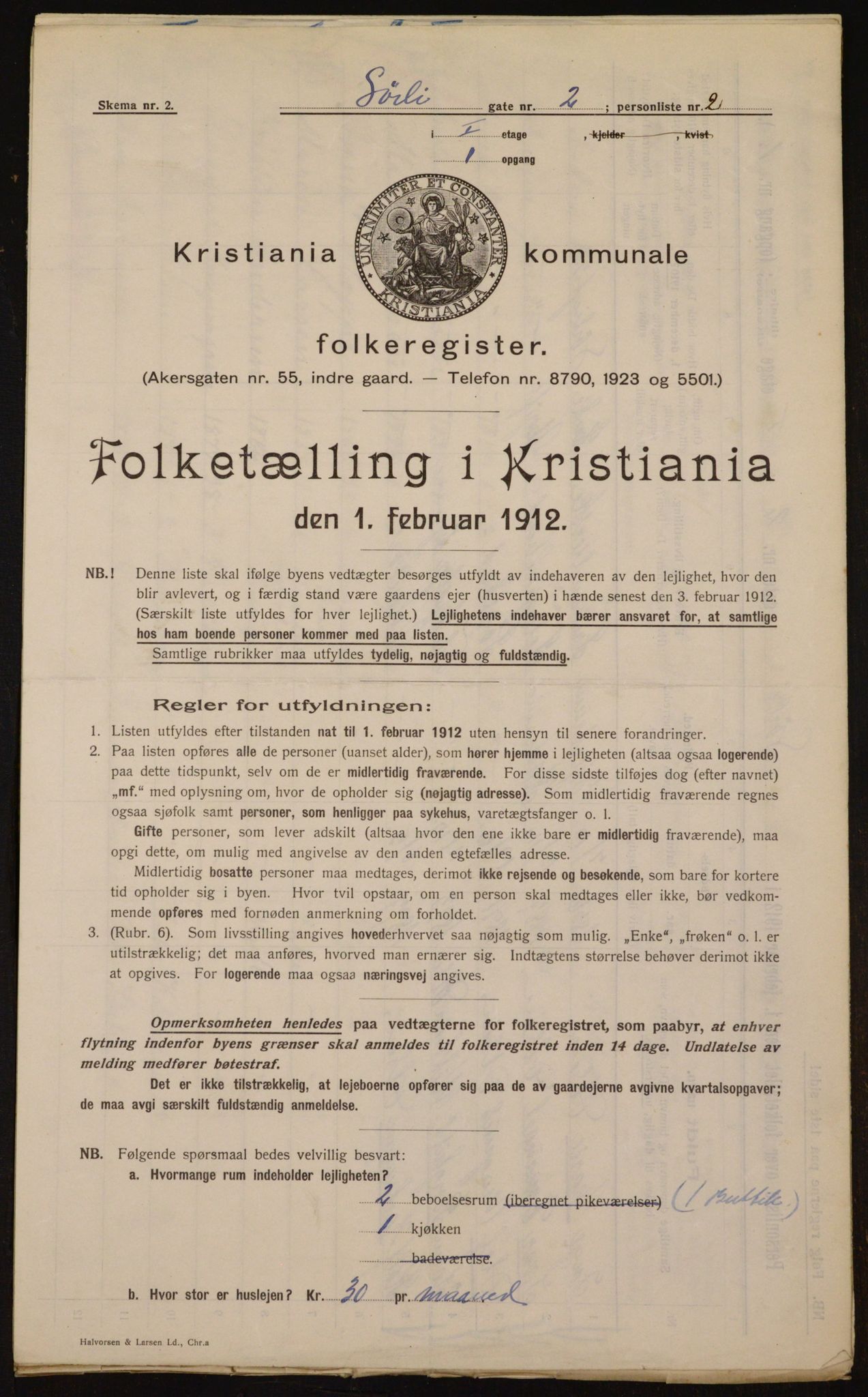 OBA, Municipal Census 1912 for Kristiania, 1912, p. 106478