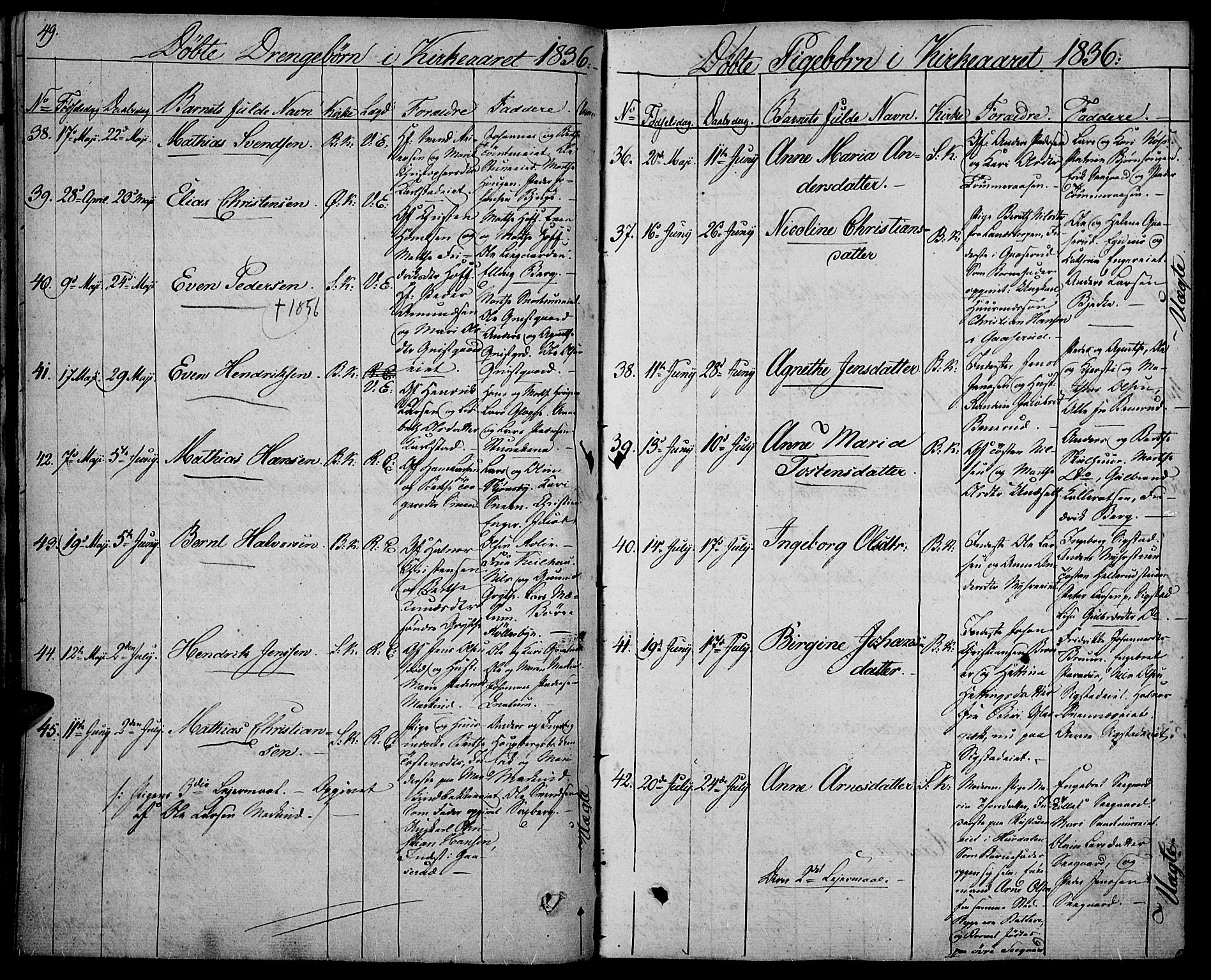 Biri prestekontor, AV/SAH-PREST-096/H/Ha/Haa/L0004: Parish register (official) no. 4, 1829-1842, p. 49