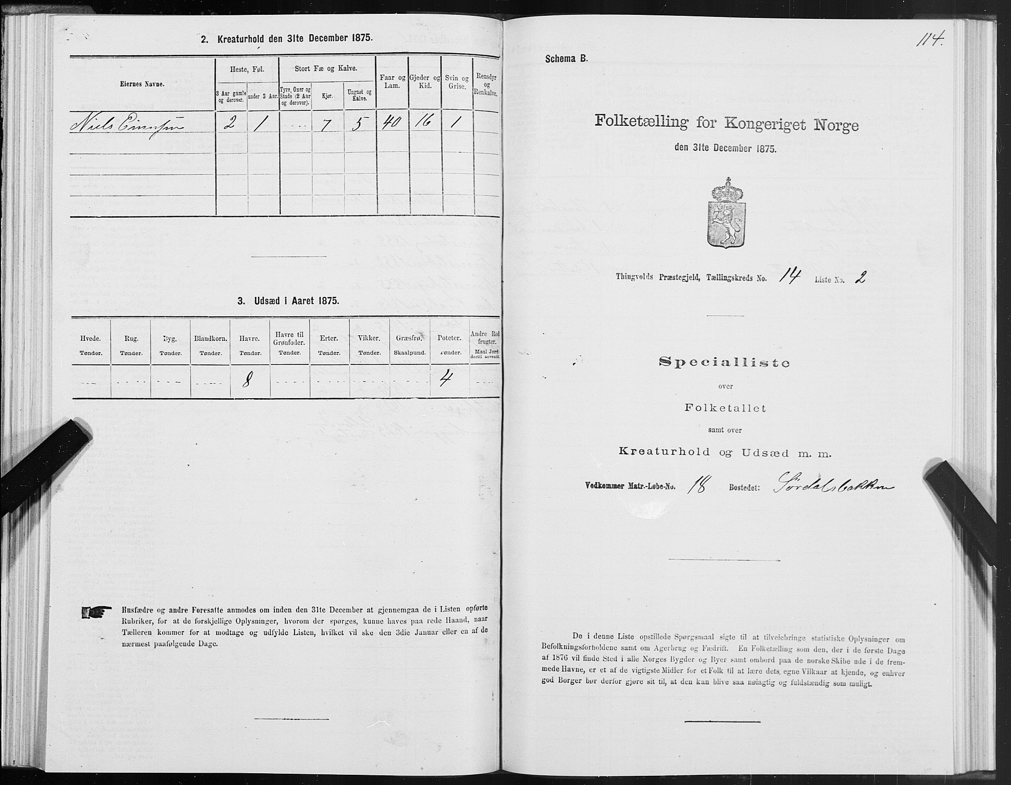 SAT, 1875 census for 1560P Tingvoll, 1875, p. 5114