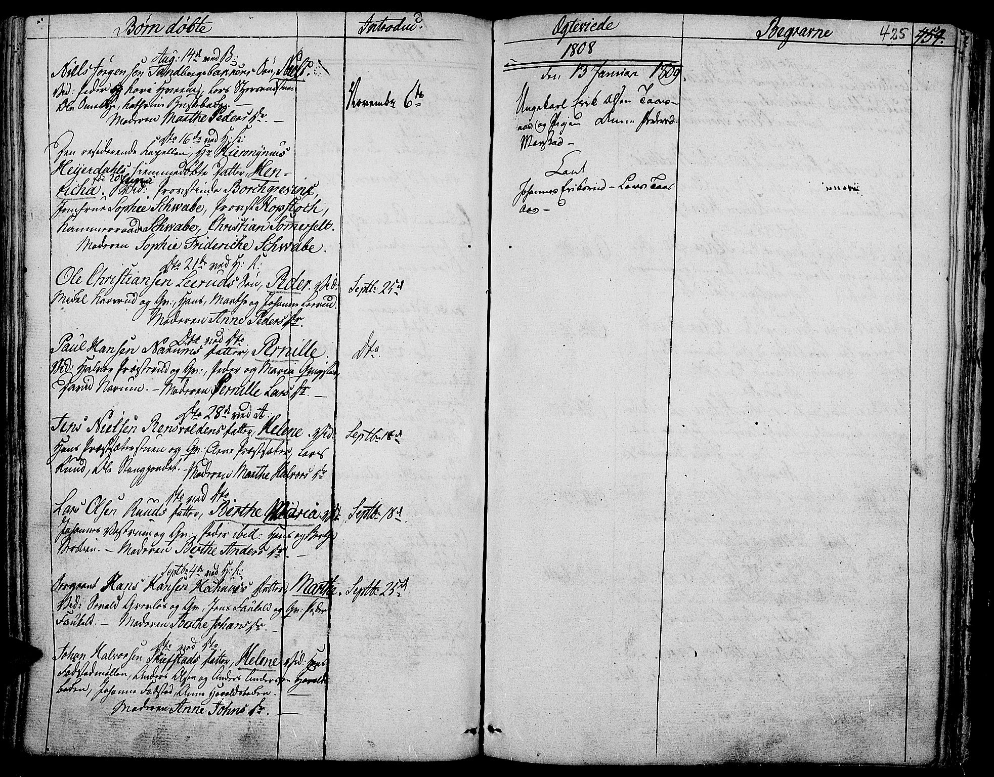 Toten prestekontor, SAH/PREST-102/H/Ha/Haa/L0007: Parish register (official) no. 7, 1794-1809, p. 425