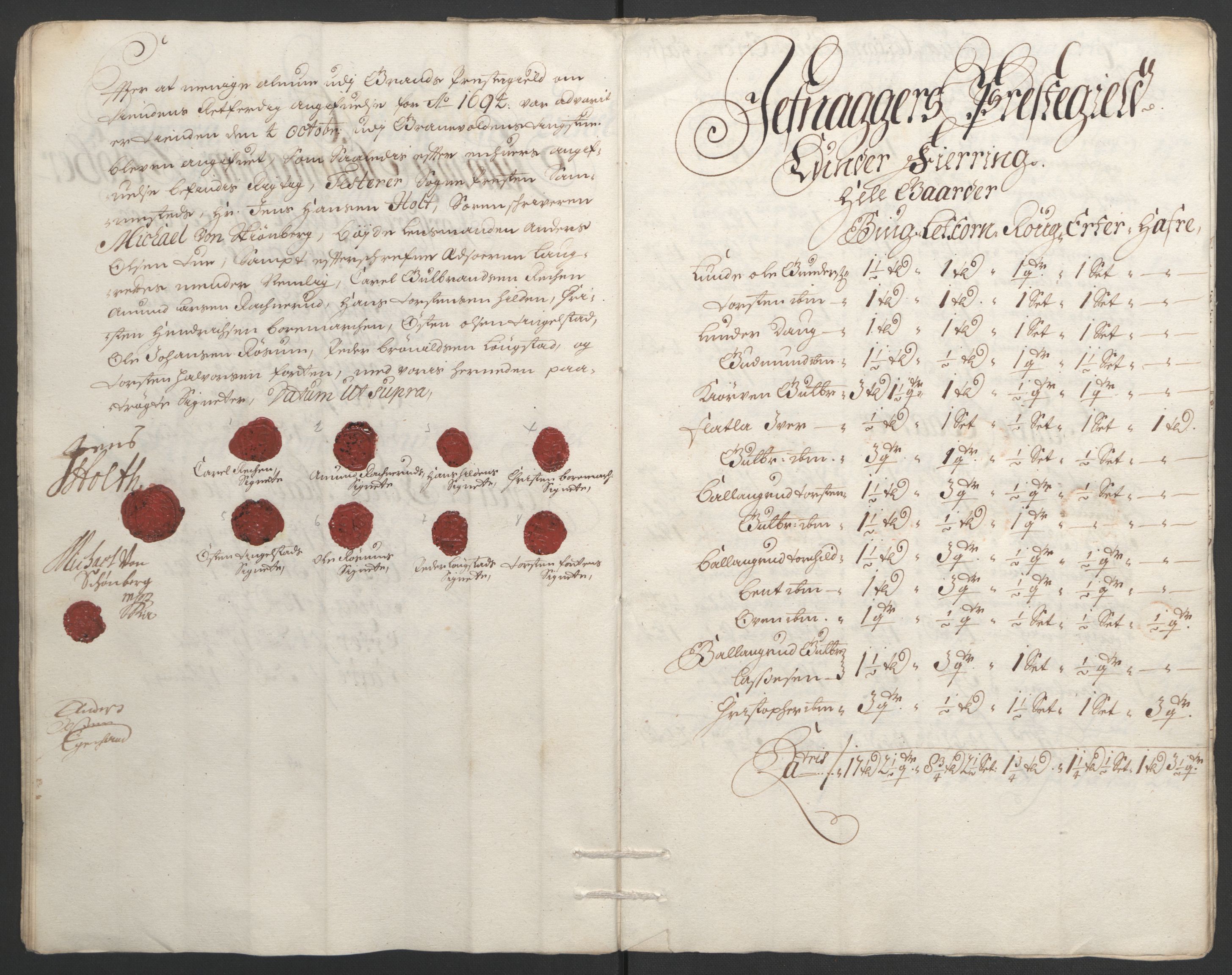 Rentekammeret inntil 1814, Reviderte regnskaper, Fogderegnskap, AV/RA-EA-4092/R18/L1292: Fogderegnskap Hadeland, Toten og Valdres, 1693-1694, p. 220