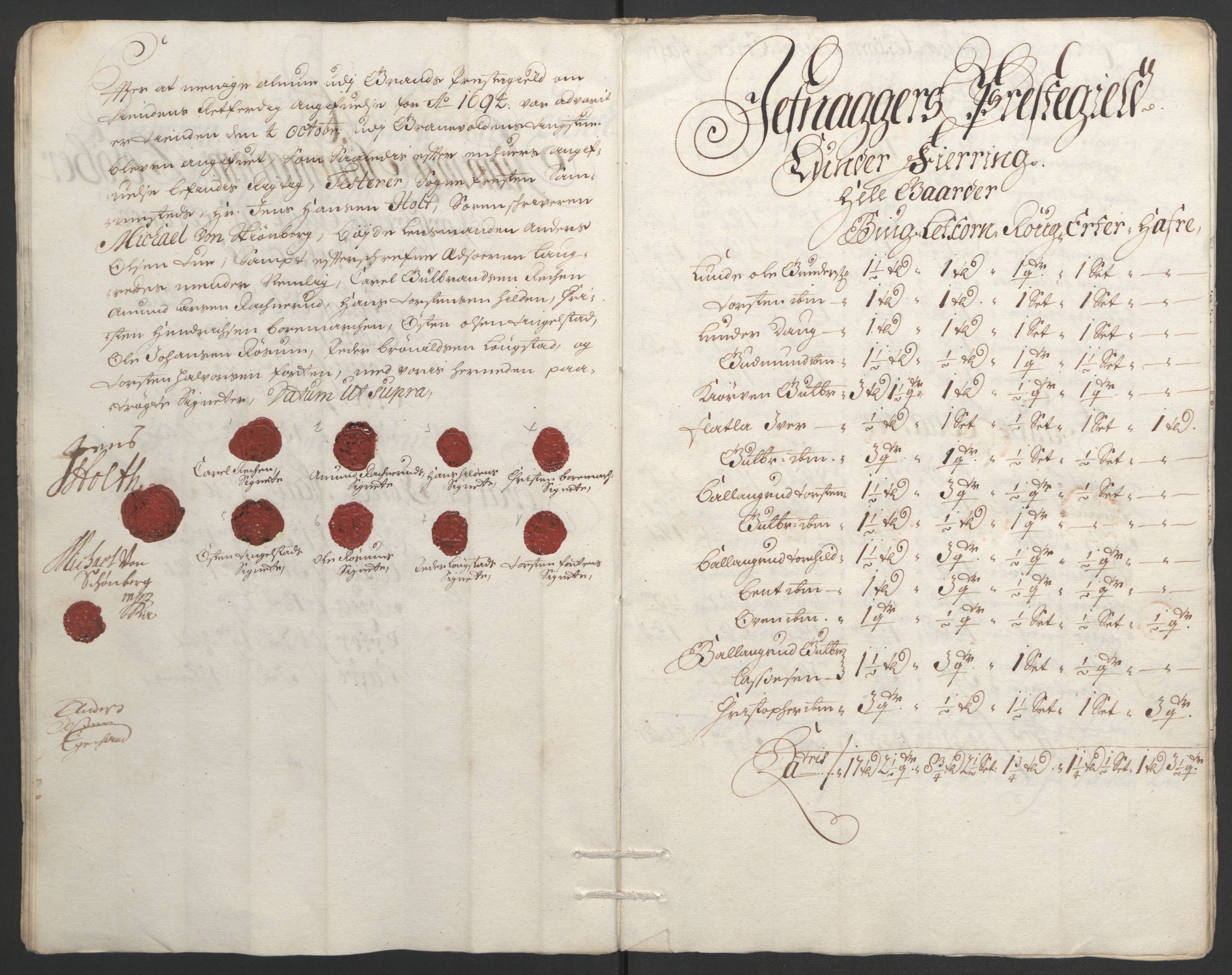 Rentekammeret inntil 1814, Reviderte regnskaper, Fogderegnskap, AV/RA-EA-4092/R18/L1292: Fogderegnskap Hadeland, Toten og Valdres, 1693-1694, p. 220