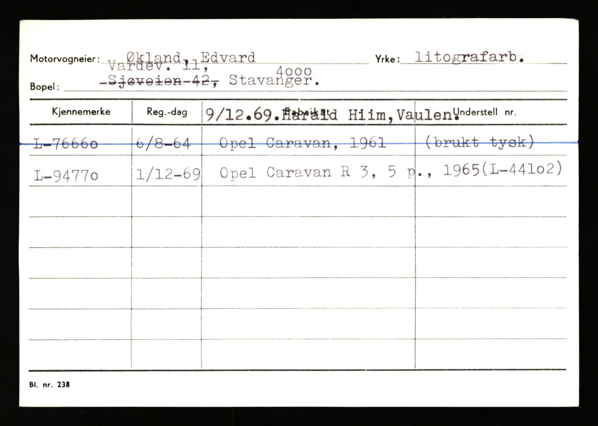 Stavanger trafikkstasjon, SAST/A-101942/0/H/L0043: Viste - Øksendal, 1930-1971, p. 2430