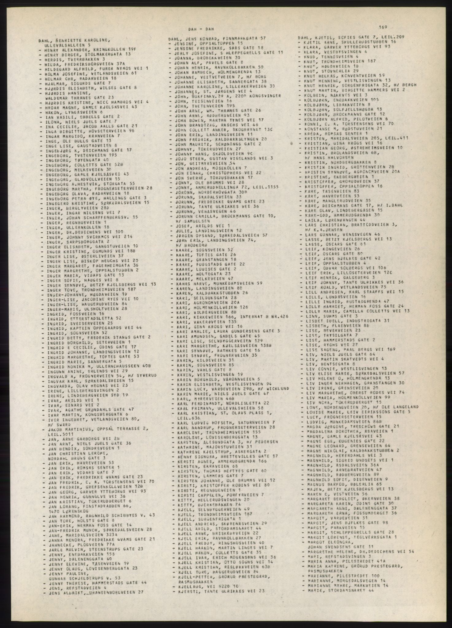 Kristiania/Oslo adressebok, PUBL/-, 1980-1981, p. 169