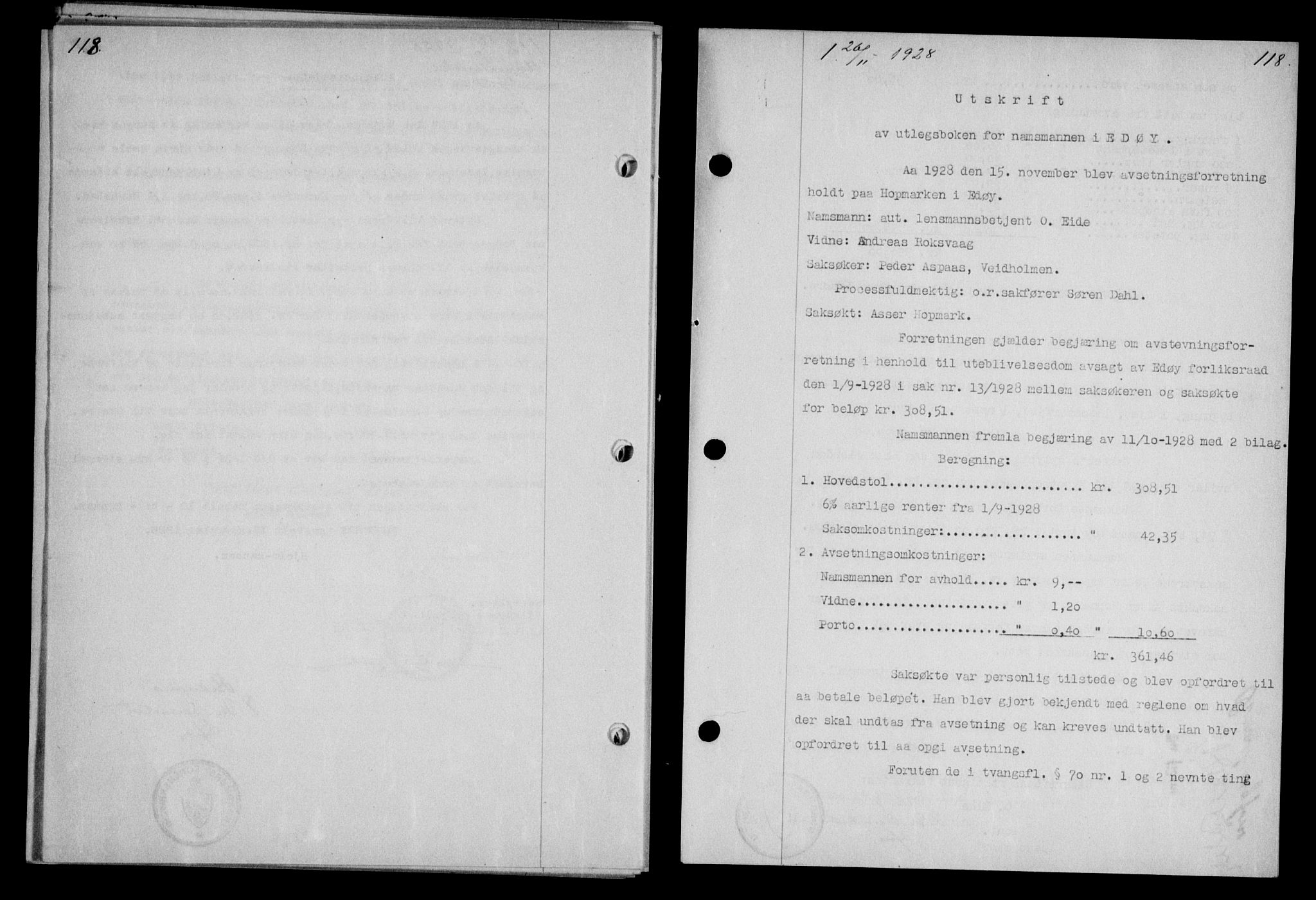 Nordmøre sorenskriveri, AV/SAT-A-4132/1/2/2Ca/L0065: Mortgage book no. 55, 1928-1929, Deed date: 26.11.1928