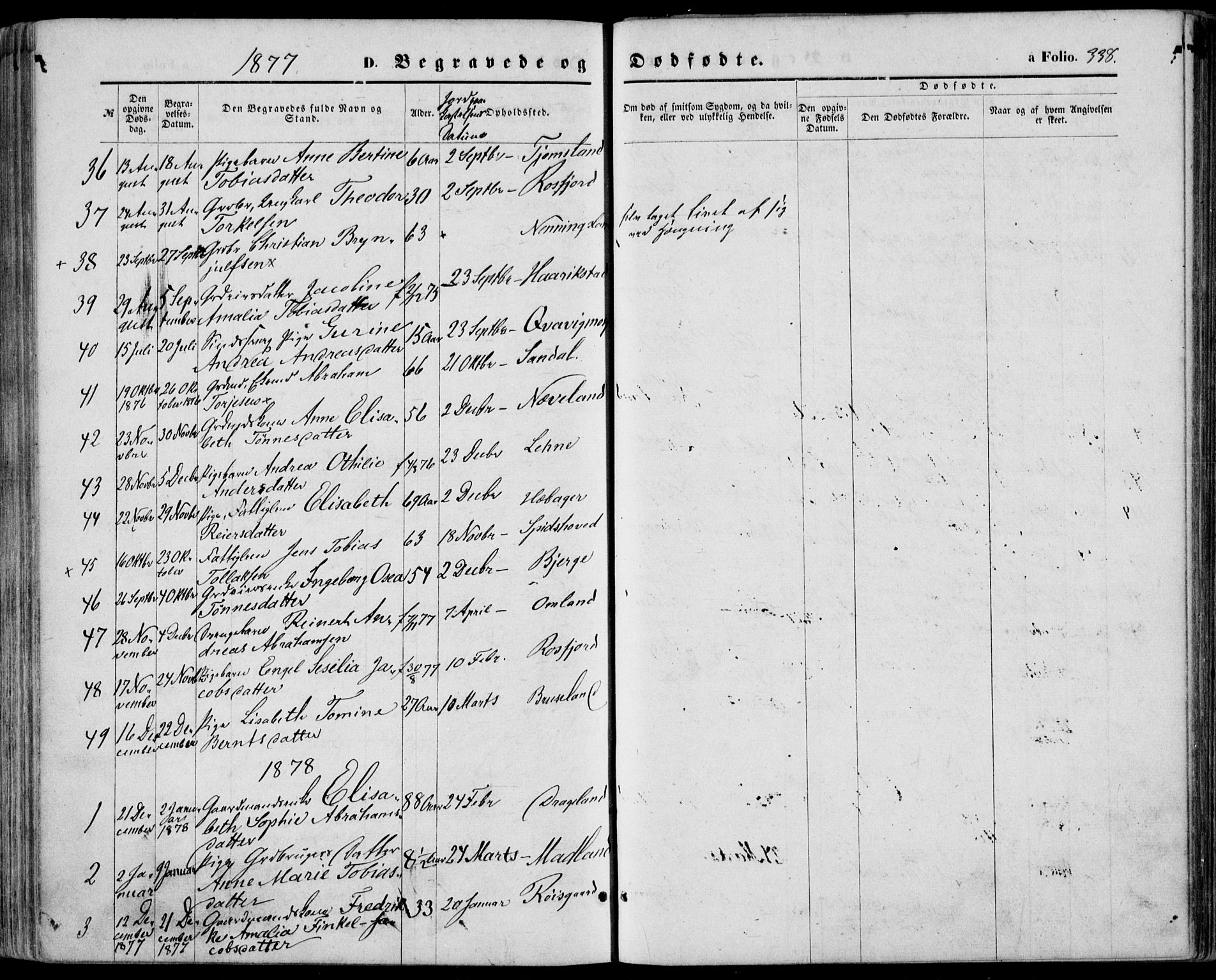 Lyngdal sokneprestkontor, SAK/1111-0029/F/Fa/Fac/L0010: Parish register (official) no. A 10, 1865-1878, p. 338