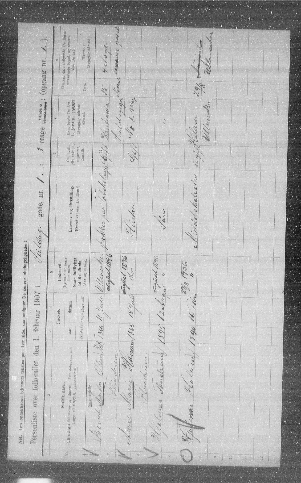 OBA, Municipal Census 1907 for Kristiania, 1907, p. 47900